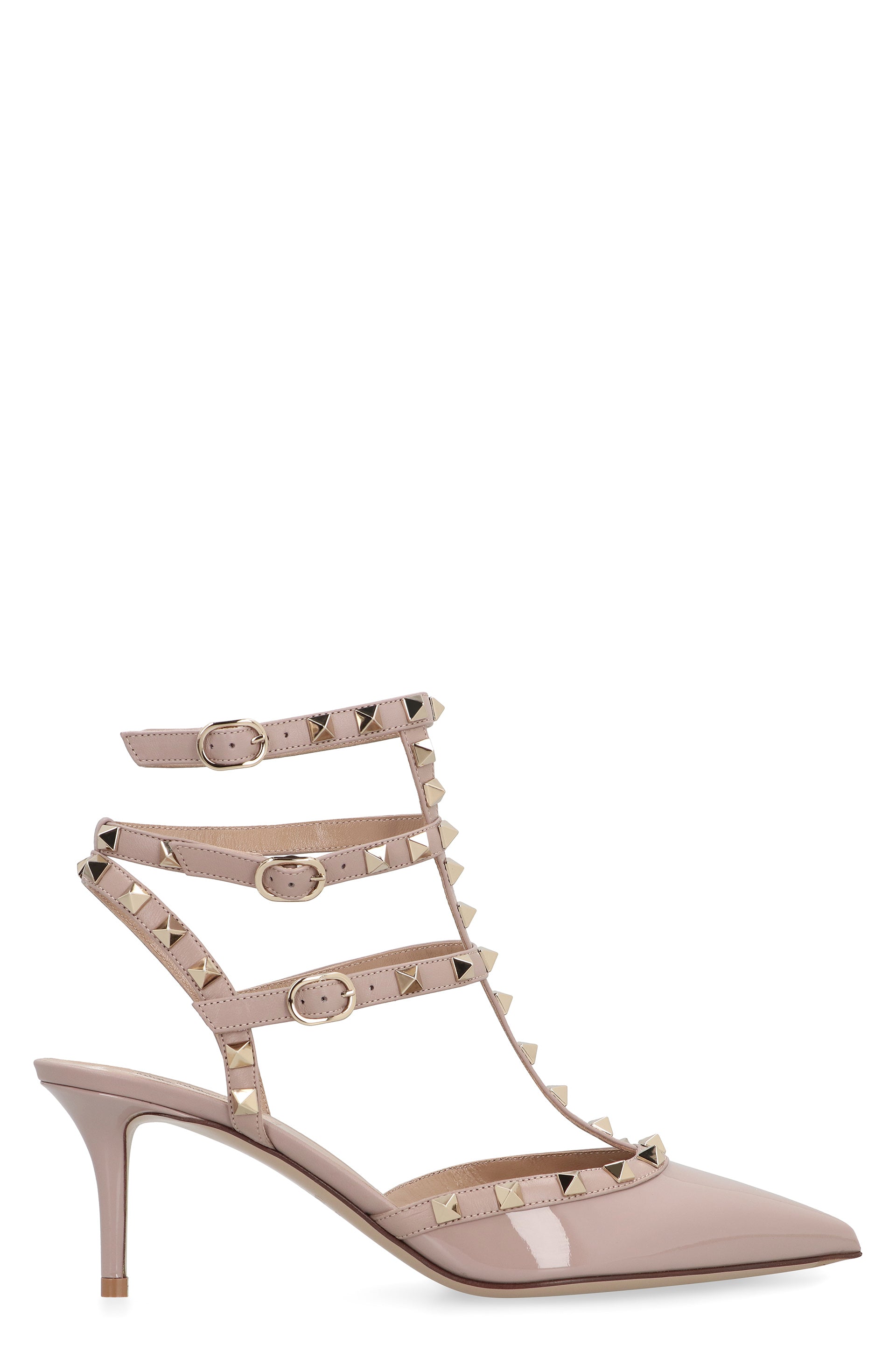 VALENTINO GARAVANI Rockstud Patent Leather Slingback Pumps - Pointy Toe