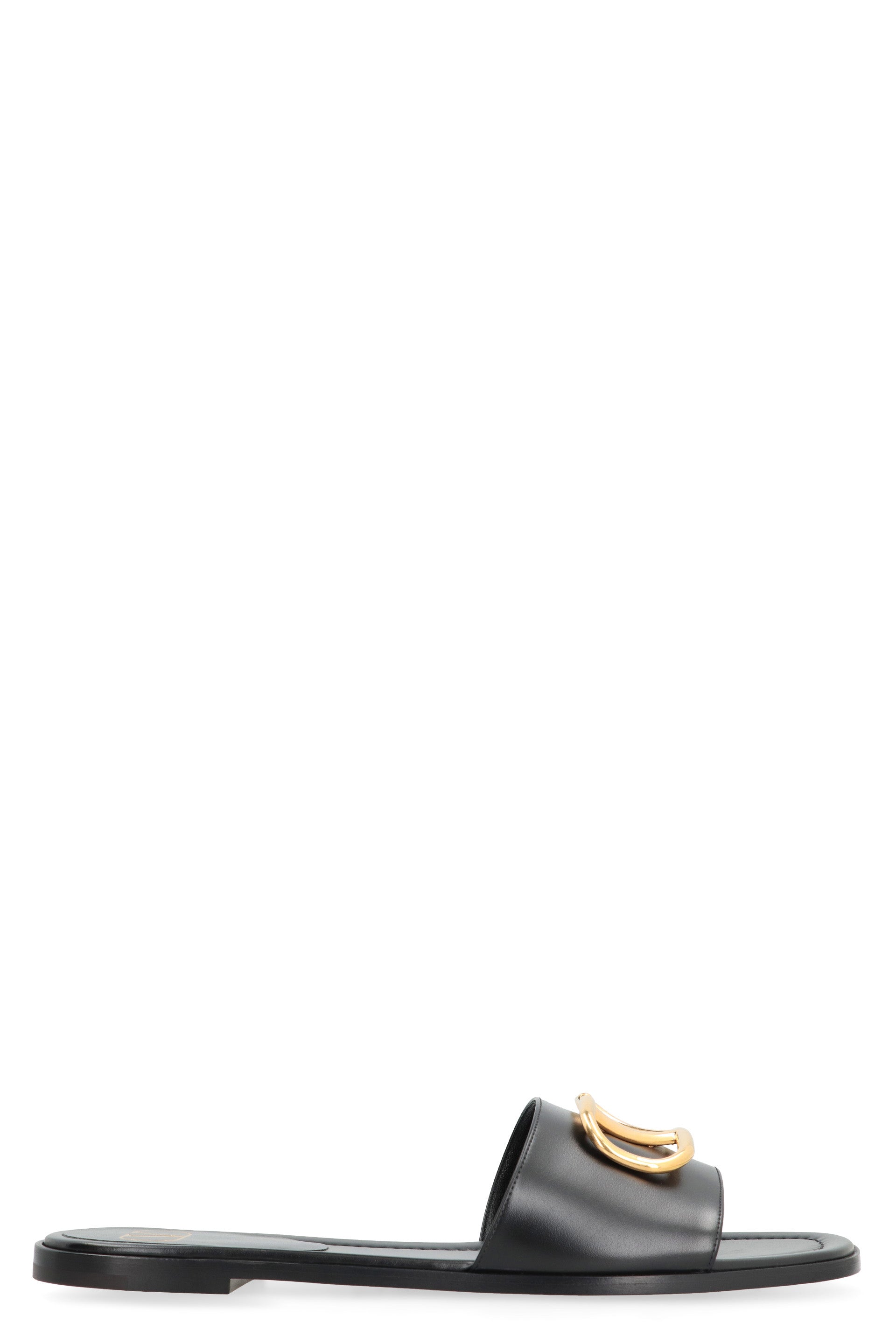 VALENTINO Signature Leather Slide Sandals for Women