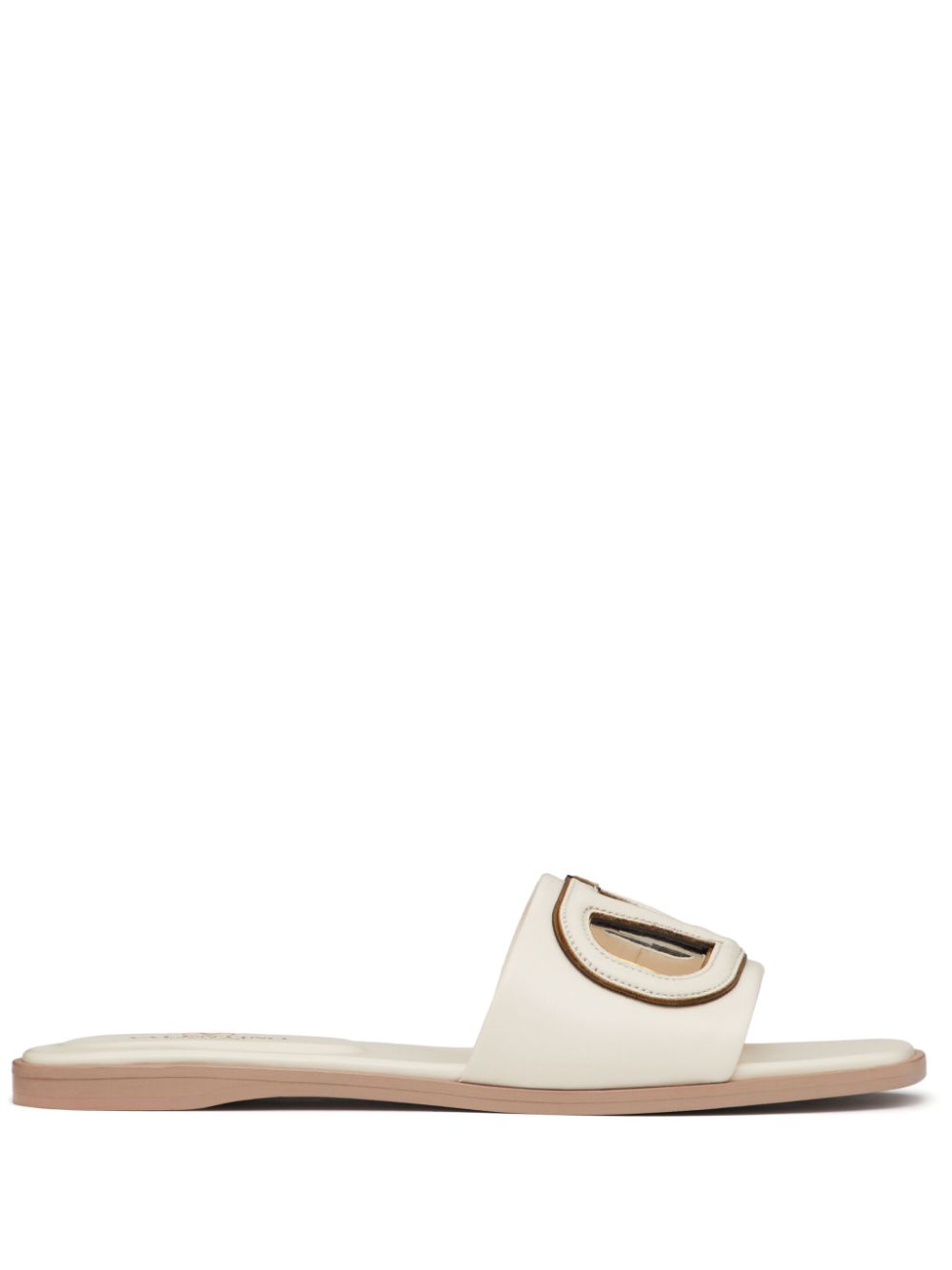 VALENTINO GARAVANI Vlogo Cut-Out Leather Sandals - Women's Slip-On Style