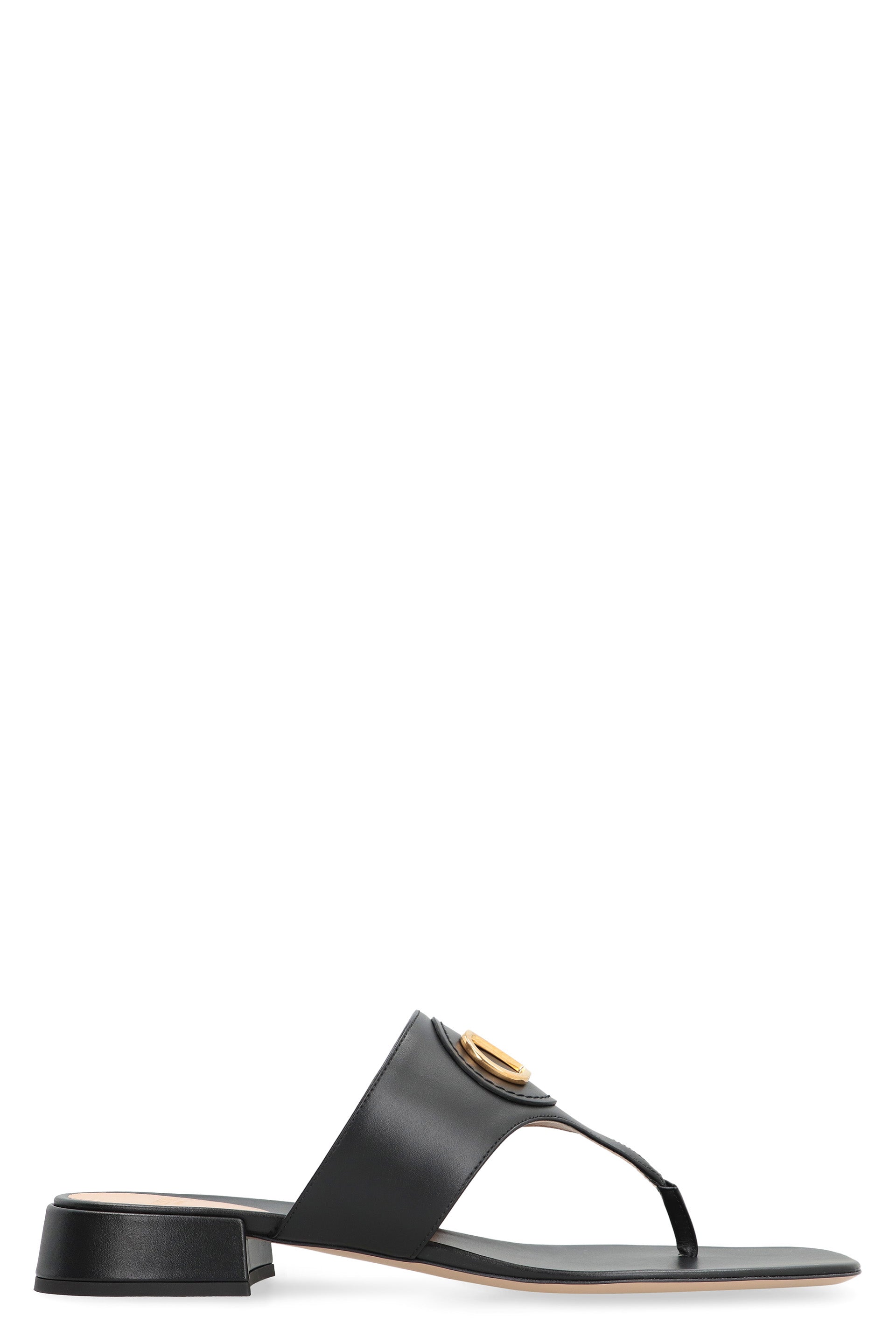 VALENTINO VLogo Signature Leather Slide Sandals