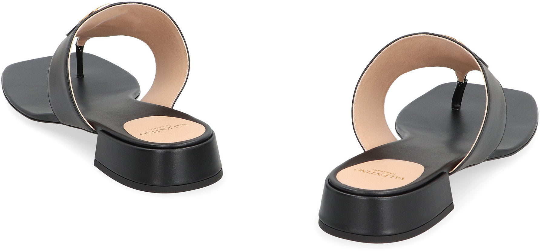 VALENTINO VLogo Signature Leather Slide Sandals