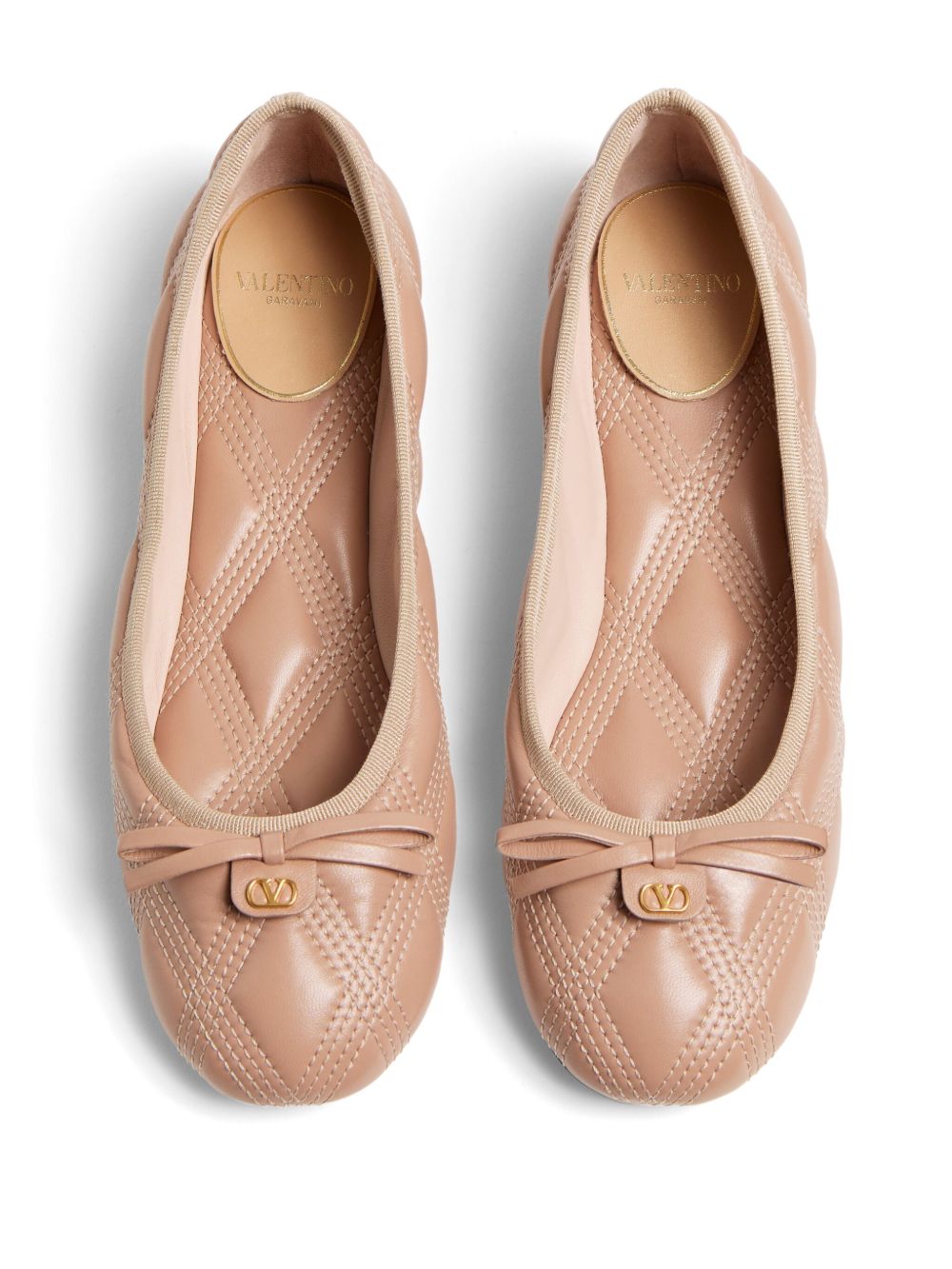 VALENTINO GARAVANI Quiltie 67 Leather Ballet Flats for Women
