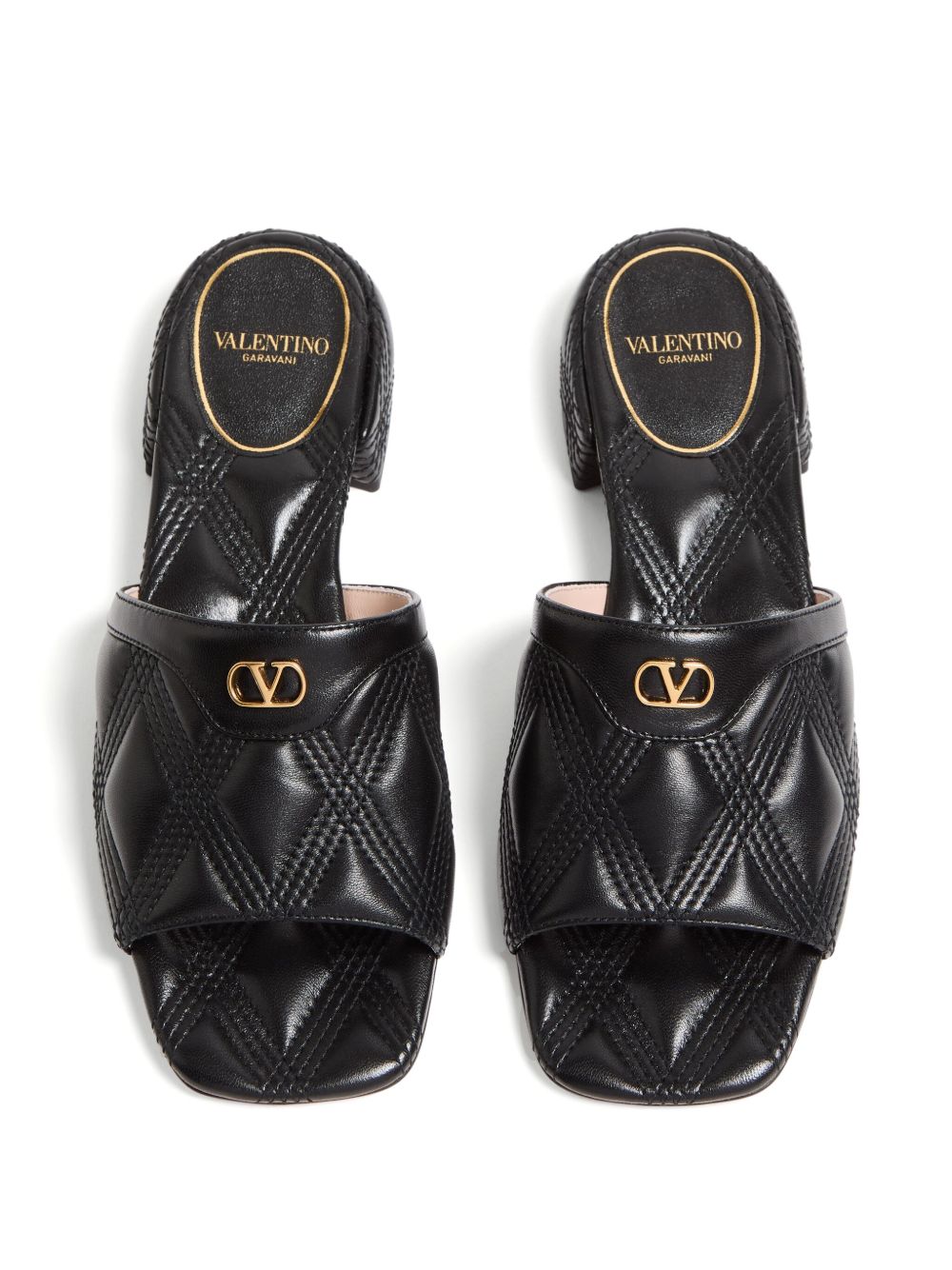 VALENTINO GARAVANI Quilted Leather Slip-On Sandals