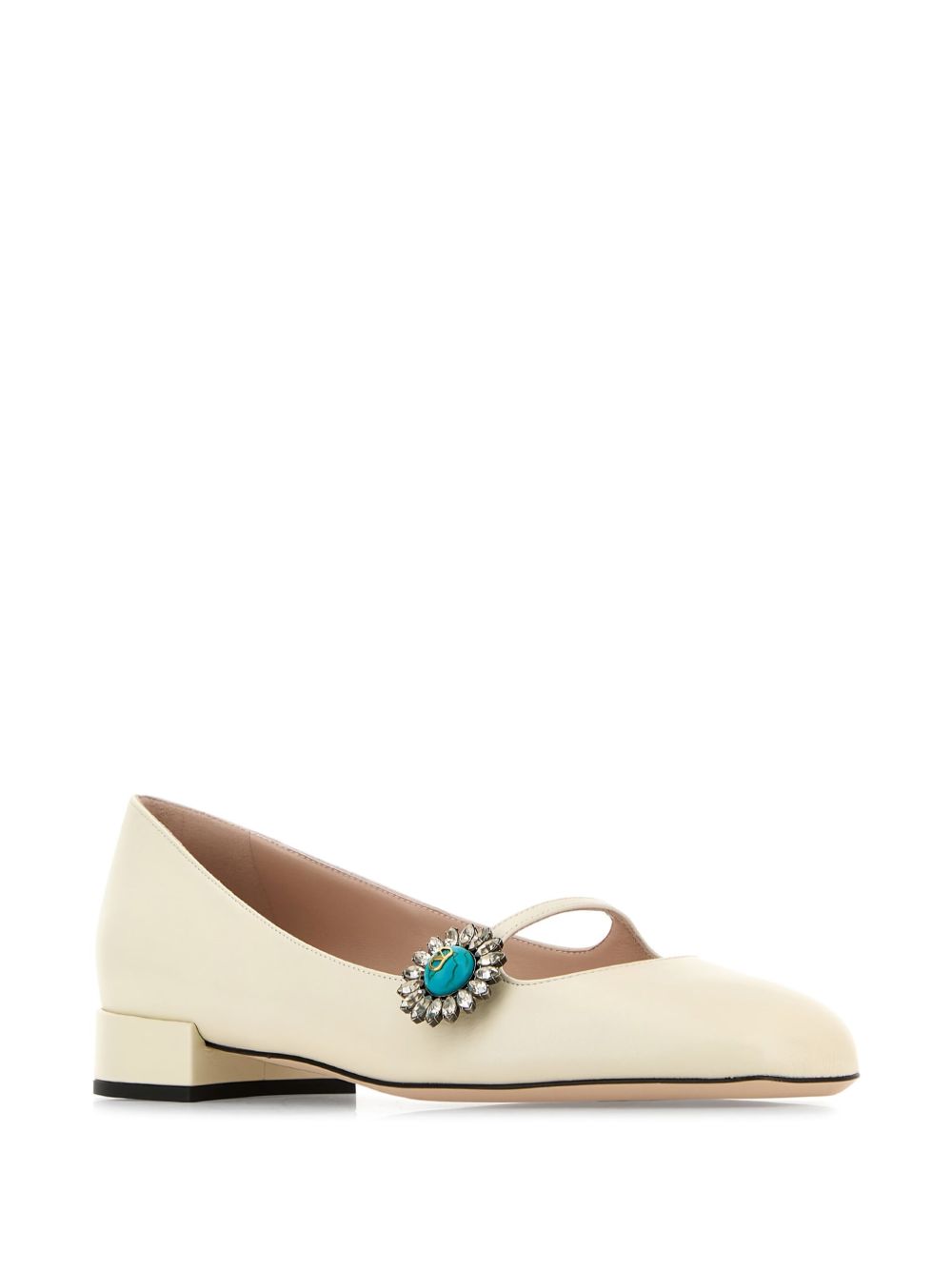 VALENTINO GARAVANI Patent Leather Ballet Flats with Touch-Strap