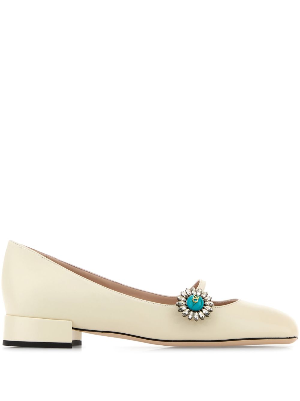VALENTINO GARAVANI Patent Leather Ballet Flats with Touch-Strap