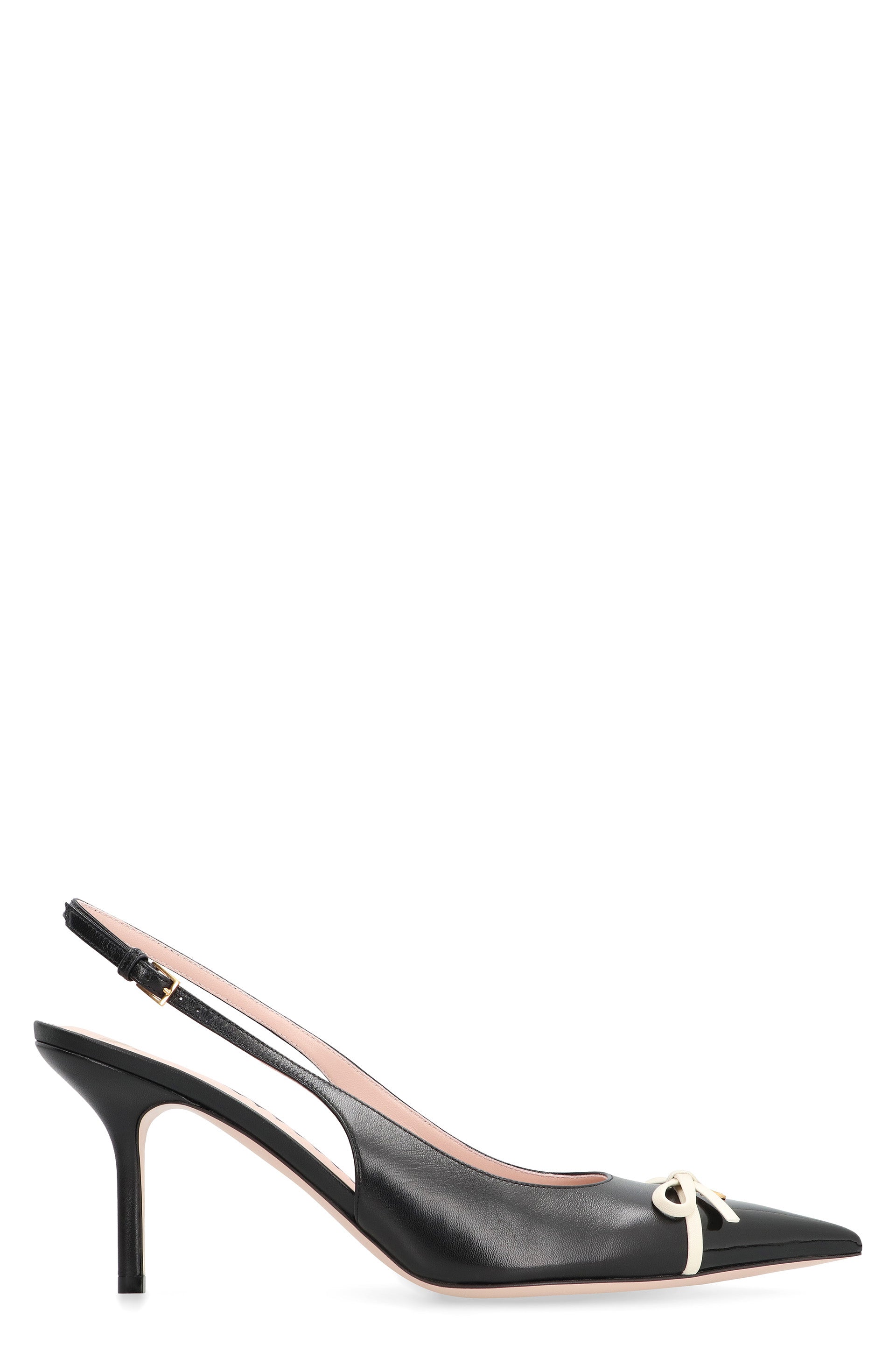 VALENTINO Leather Slingback Pumps with Decorative Bow