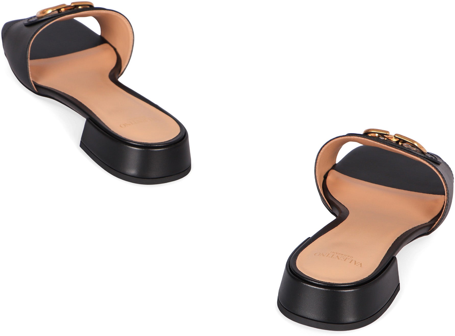 VALENTINO GARAVANI Vlogo Leather Sandals - Square Toe