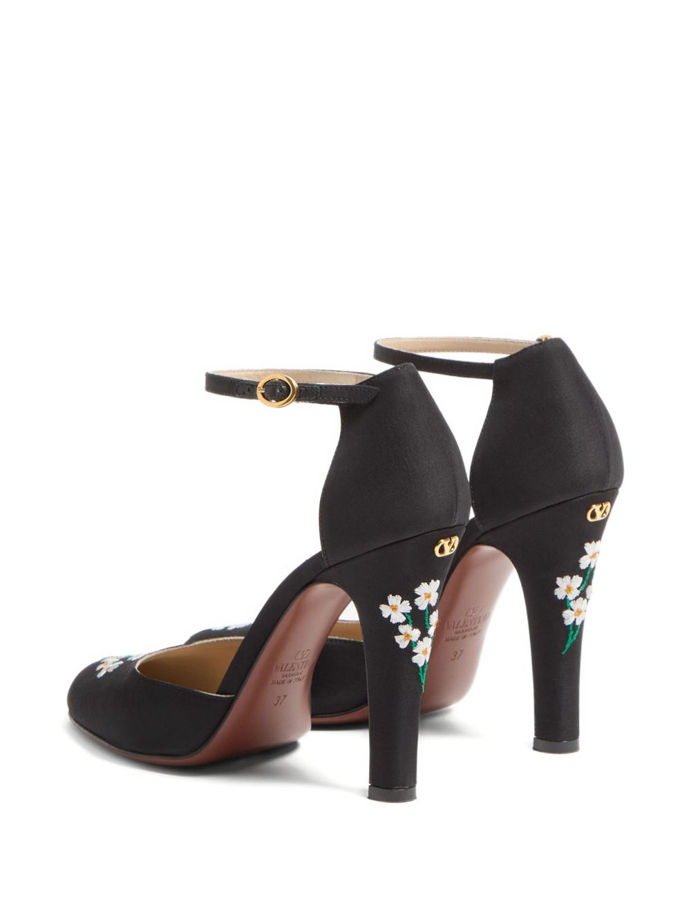VALENTINO GARAVANI Elegant High-Heeled Pumps with Floral Embroidery