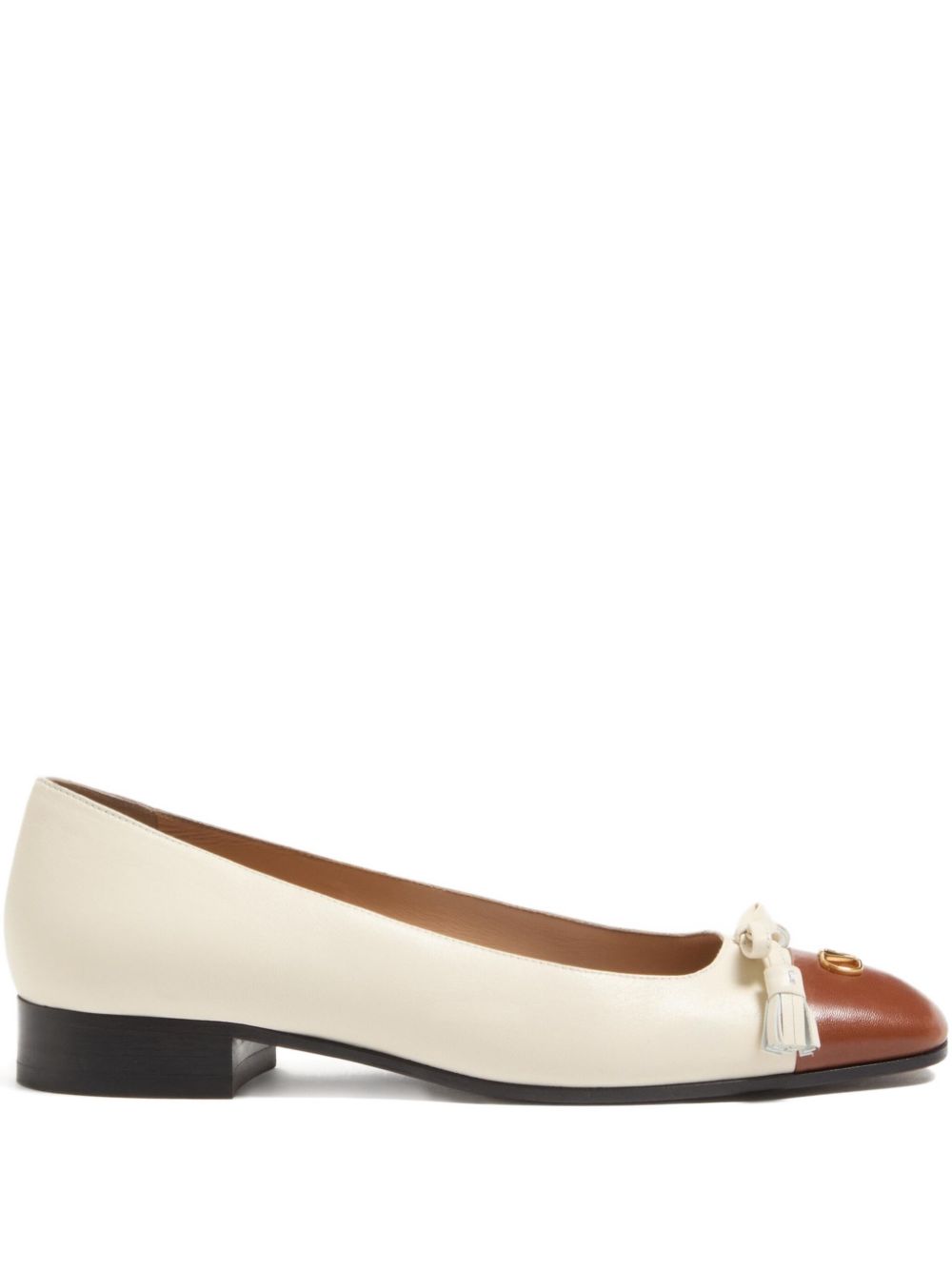 VALENTINO GARAVANI Leather Ballet Flats with Tassel Detailing