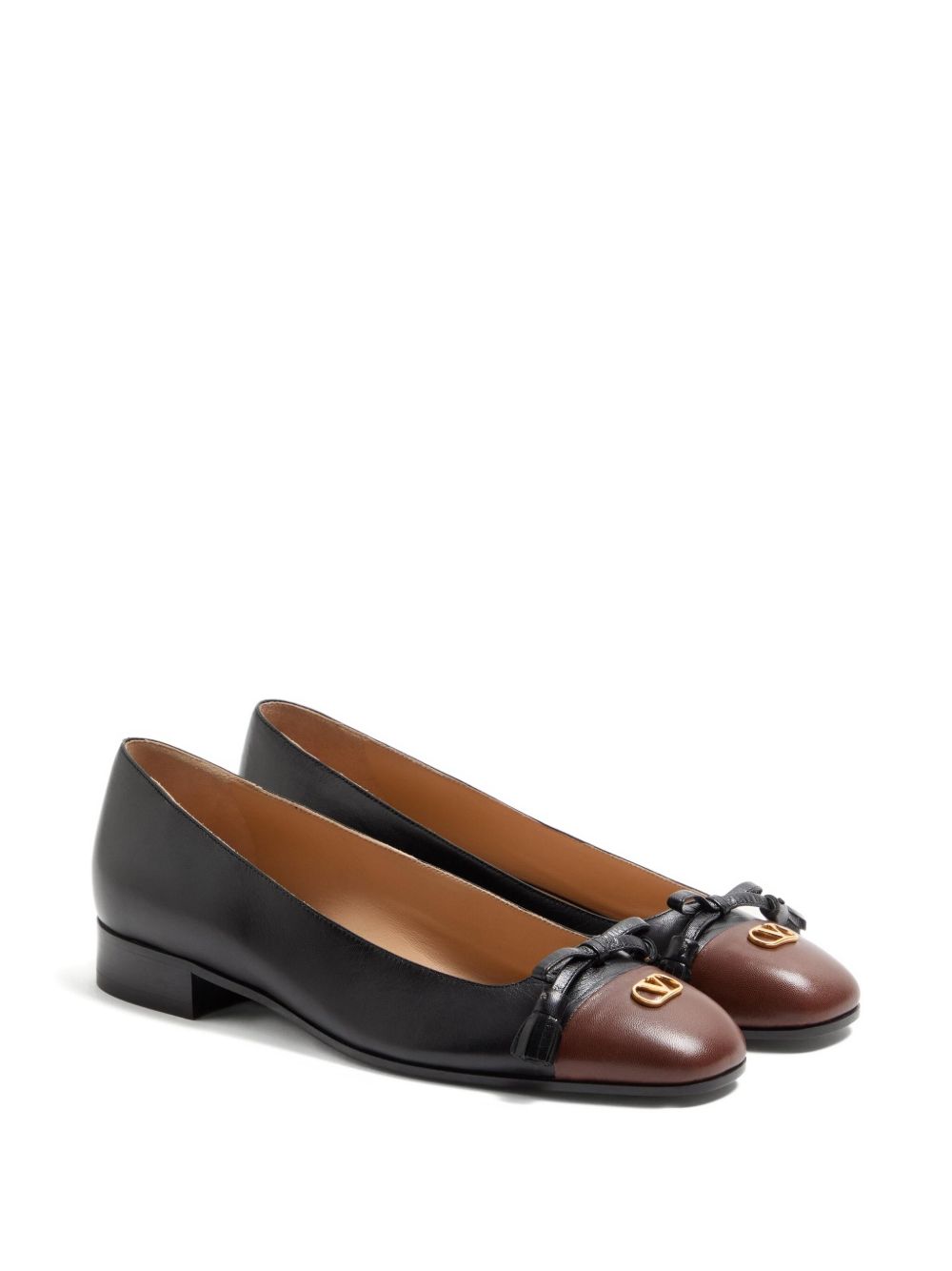 VALENTINO GARAVANI Square Toe Leather Ballerinas for Women