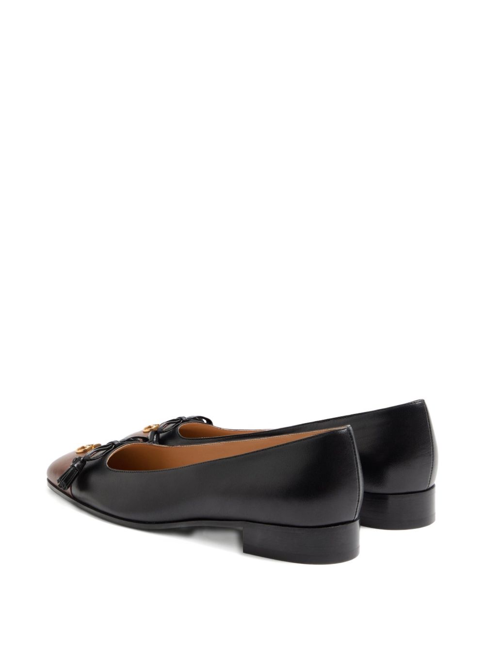 VALENTINO GARAVANI Square Toe Leather Ballerinas for Women
