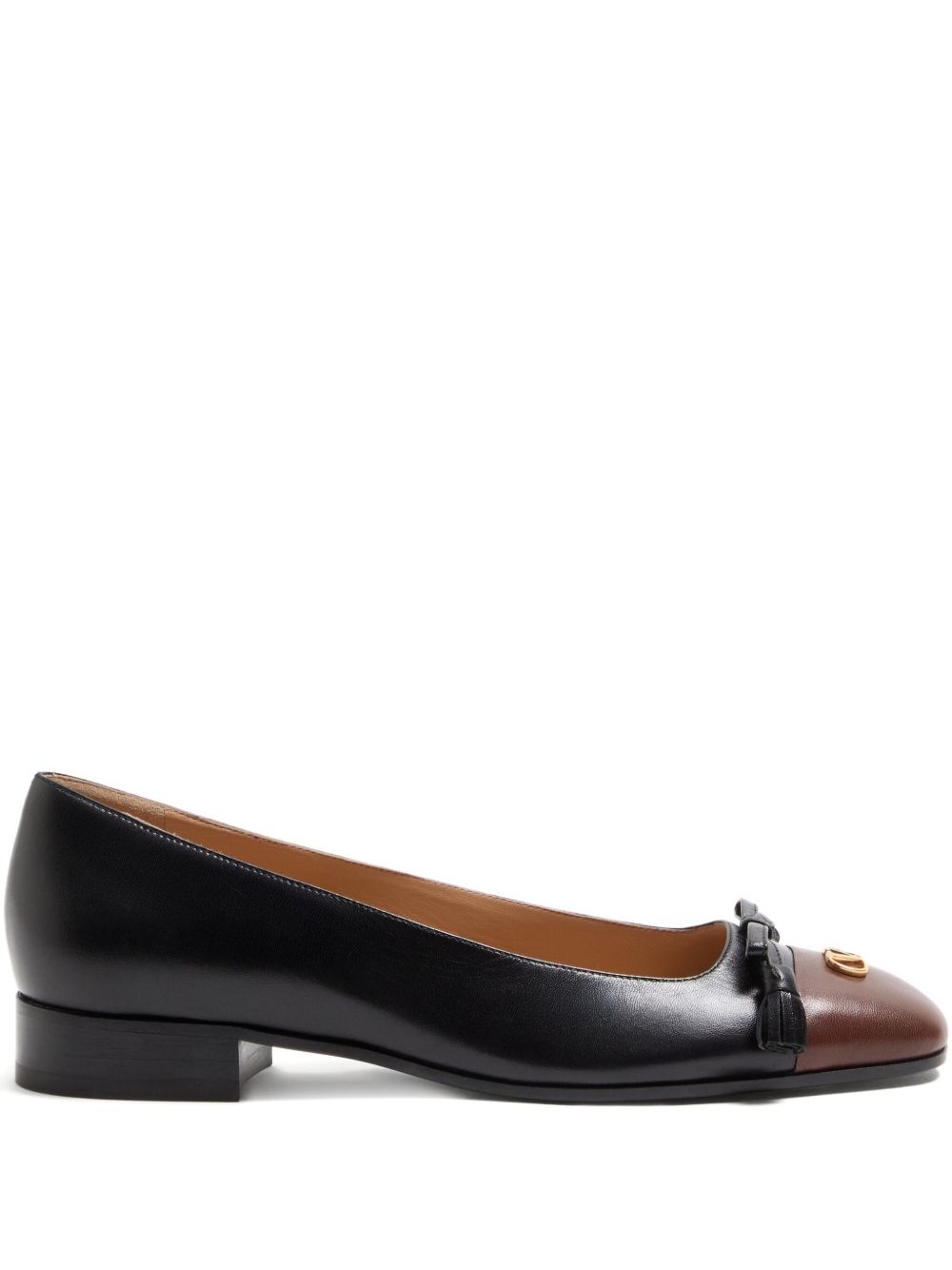 VALENTINO GARAVANI Square Toe Leather Ballerinas for Women