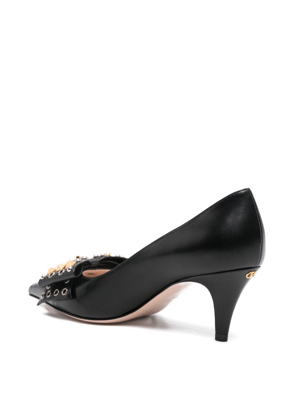 VALENTINO GARAVANI Elegant Bow Detail Leather Pumps - Kitten Heel