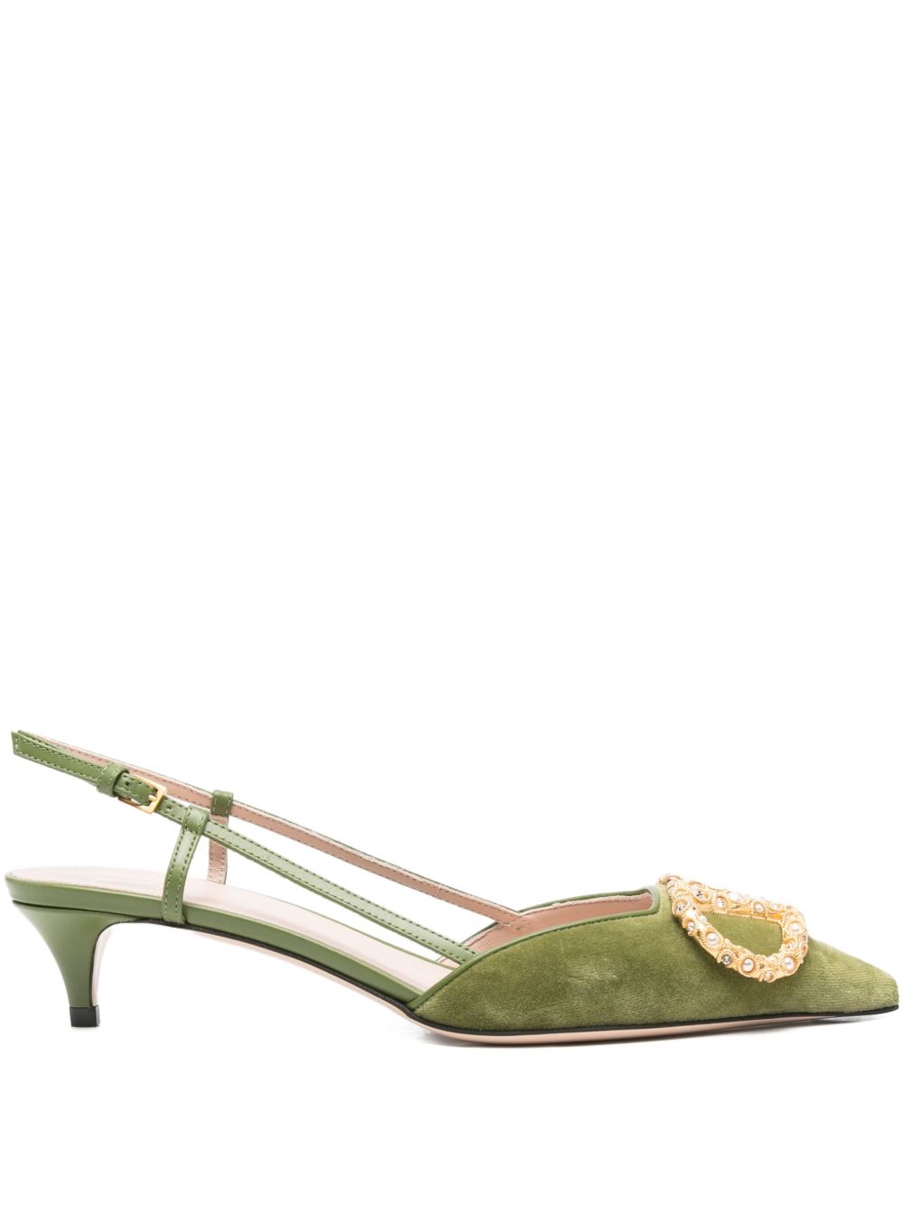 VALENTINO GARAVANI Vlogo Signature Velvet Slingback Pumps