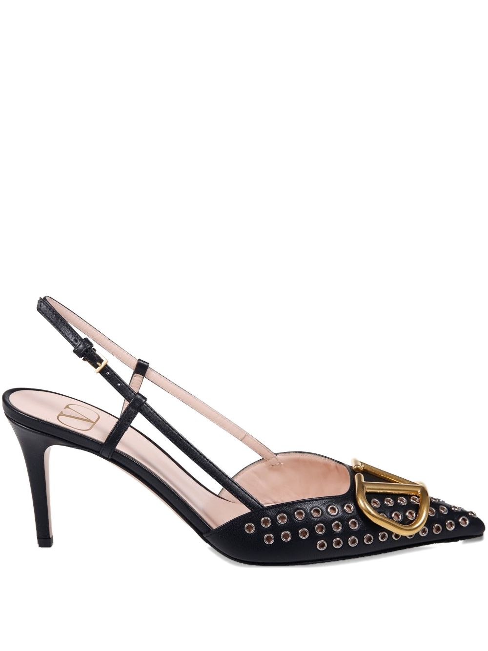 VALENTINO GARAVANI Studded Pointed Toe Slingback Strap Stiletto Heel