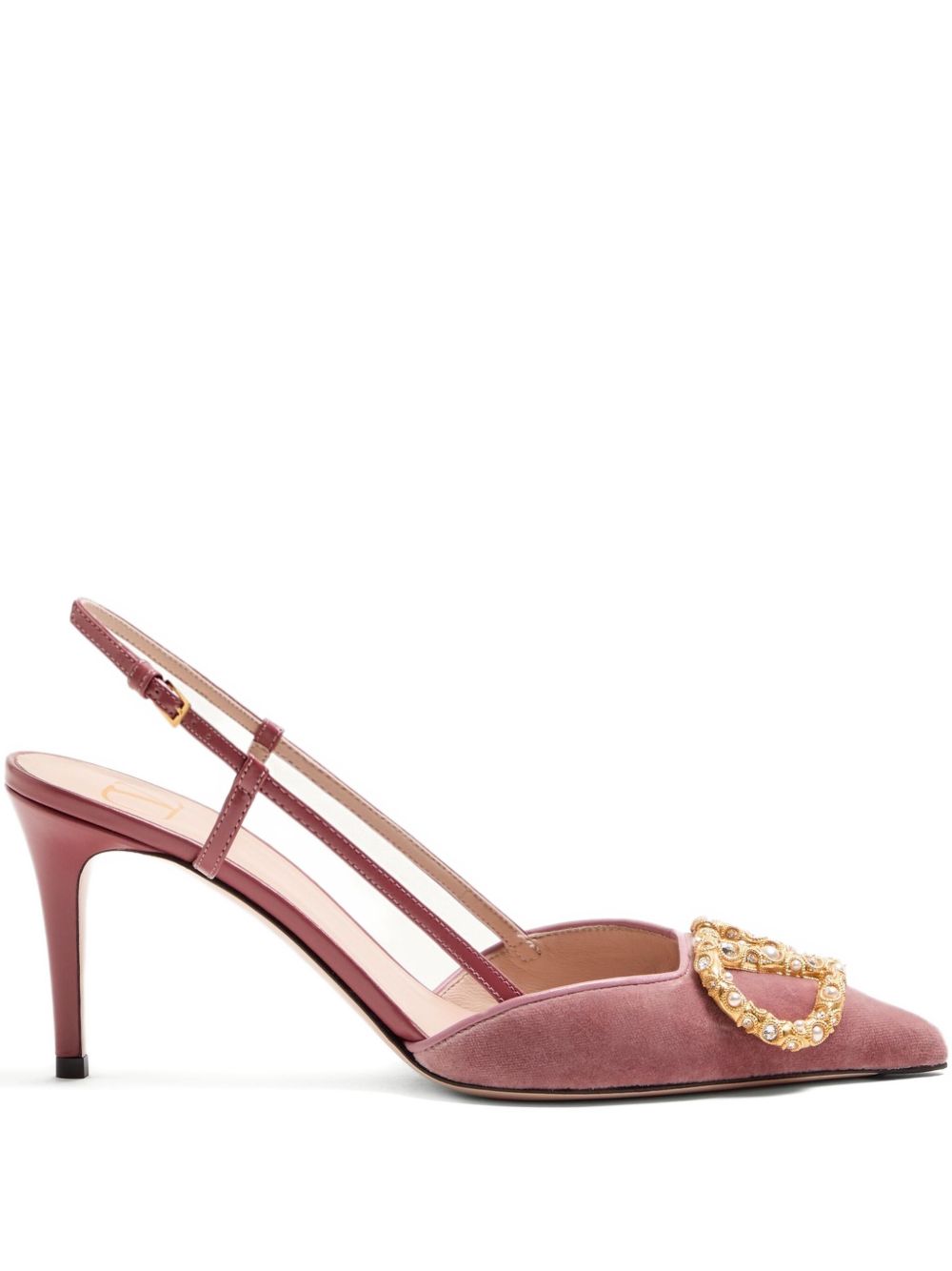 VALENTINO GARAVANI Signature Velvet Slingback Pumps