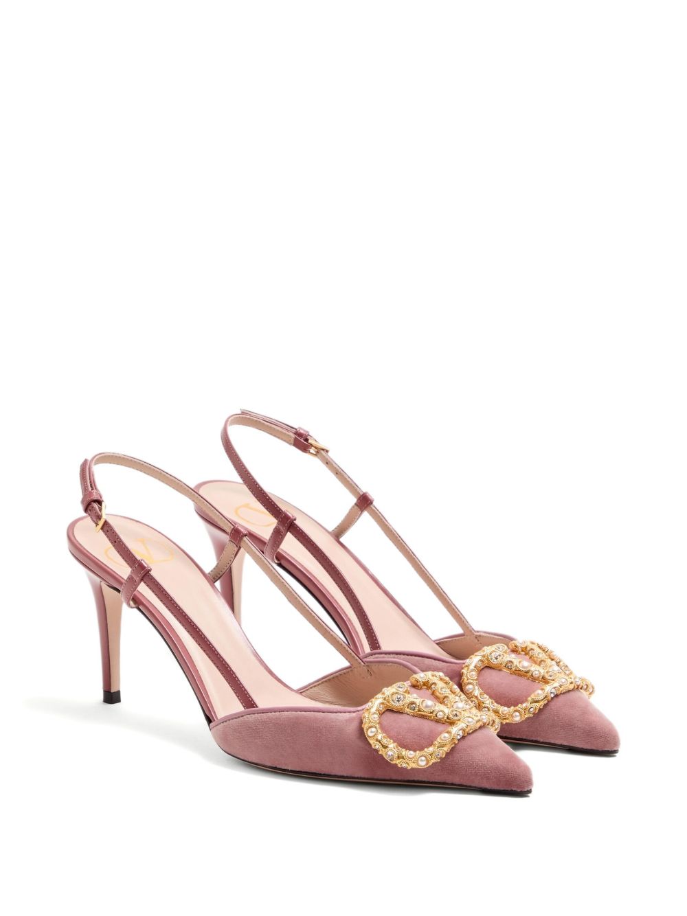 VALENTINO GARAVANI Signature Velvet Slingback Pumps