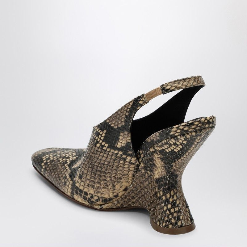 DRIES VAN NOTEN Wedge Pump with Python Effect