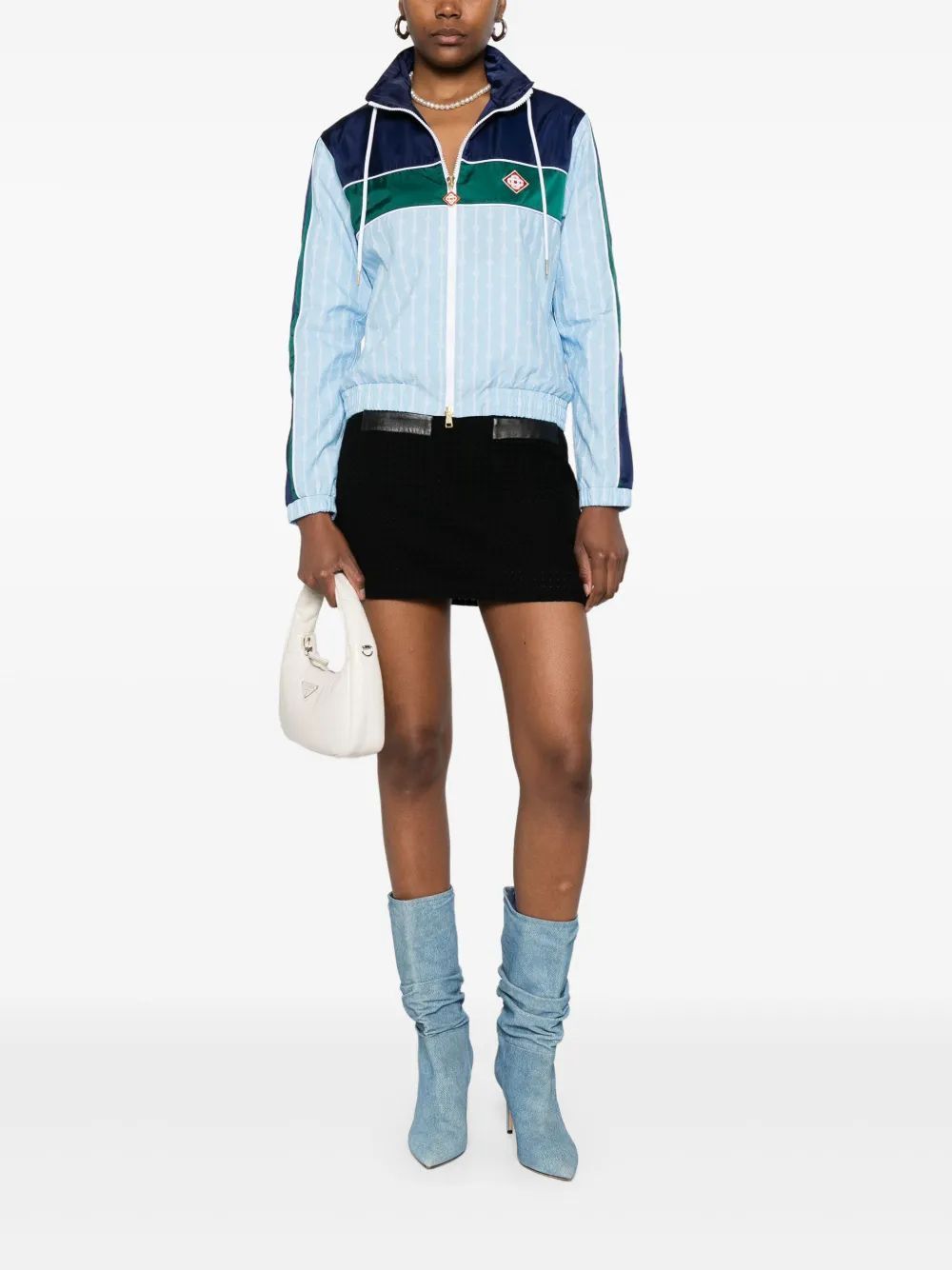 CASABLANCA Womens Pin Stripe Nylon Track Jacket