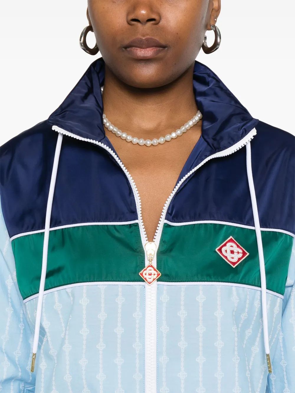 CASABLANCA Womens Pin Stripe Nylon Track Jacket