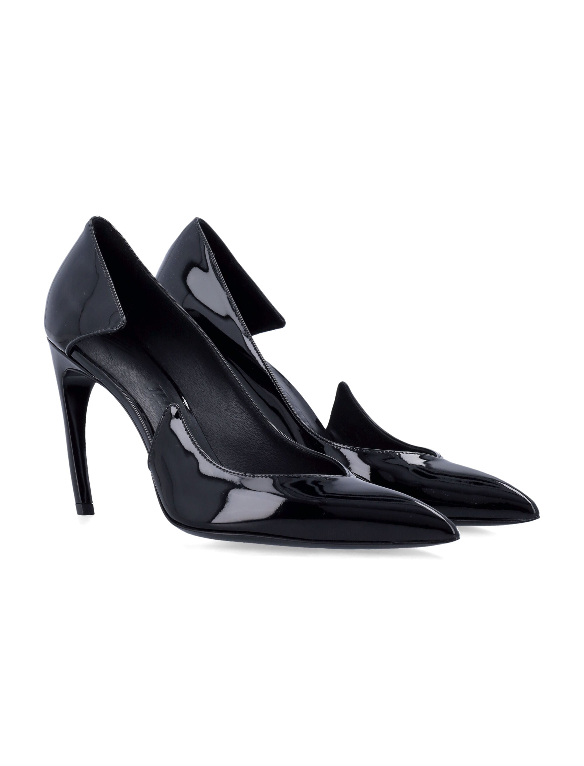THE ATTICO Mia Patent Leather Pointed Toe Pumps 95MM
