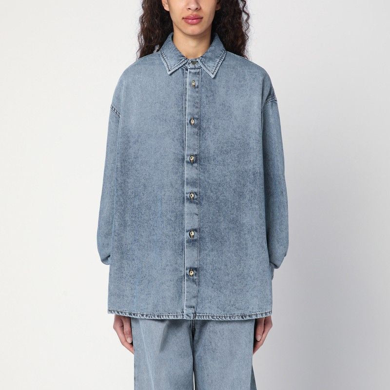 DARKPARK Gathered Sleeve Denim Shirt