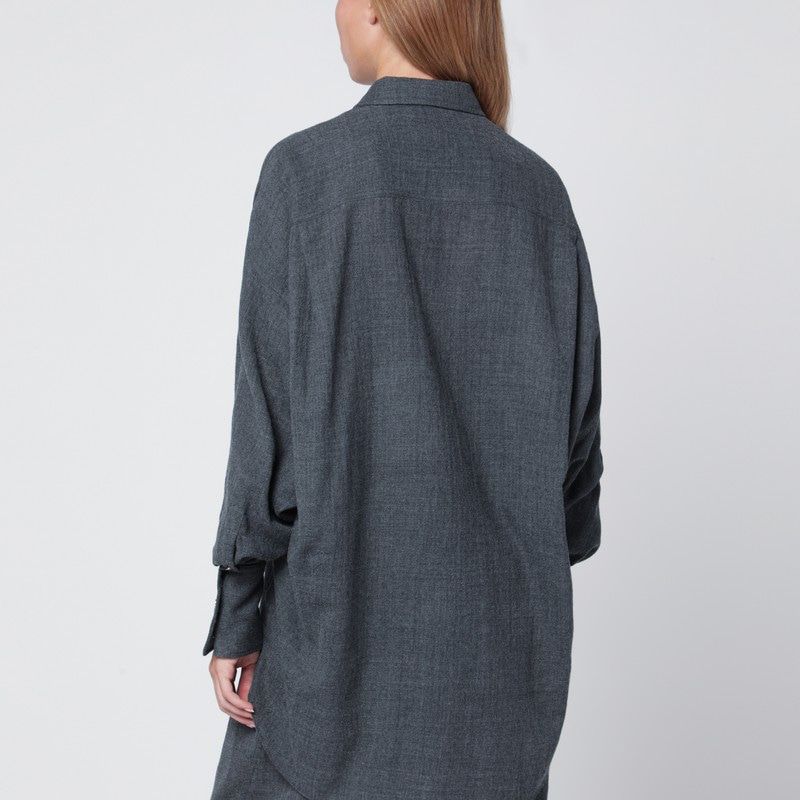 DARKPARK Oversized Georgia Shirt with Removable Wool Scarf