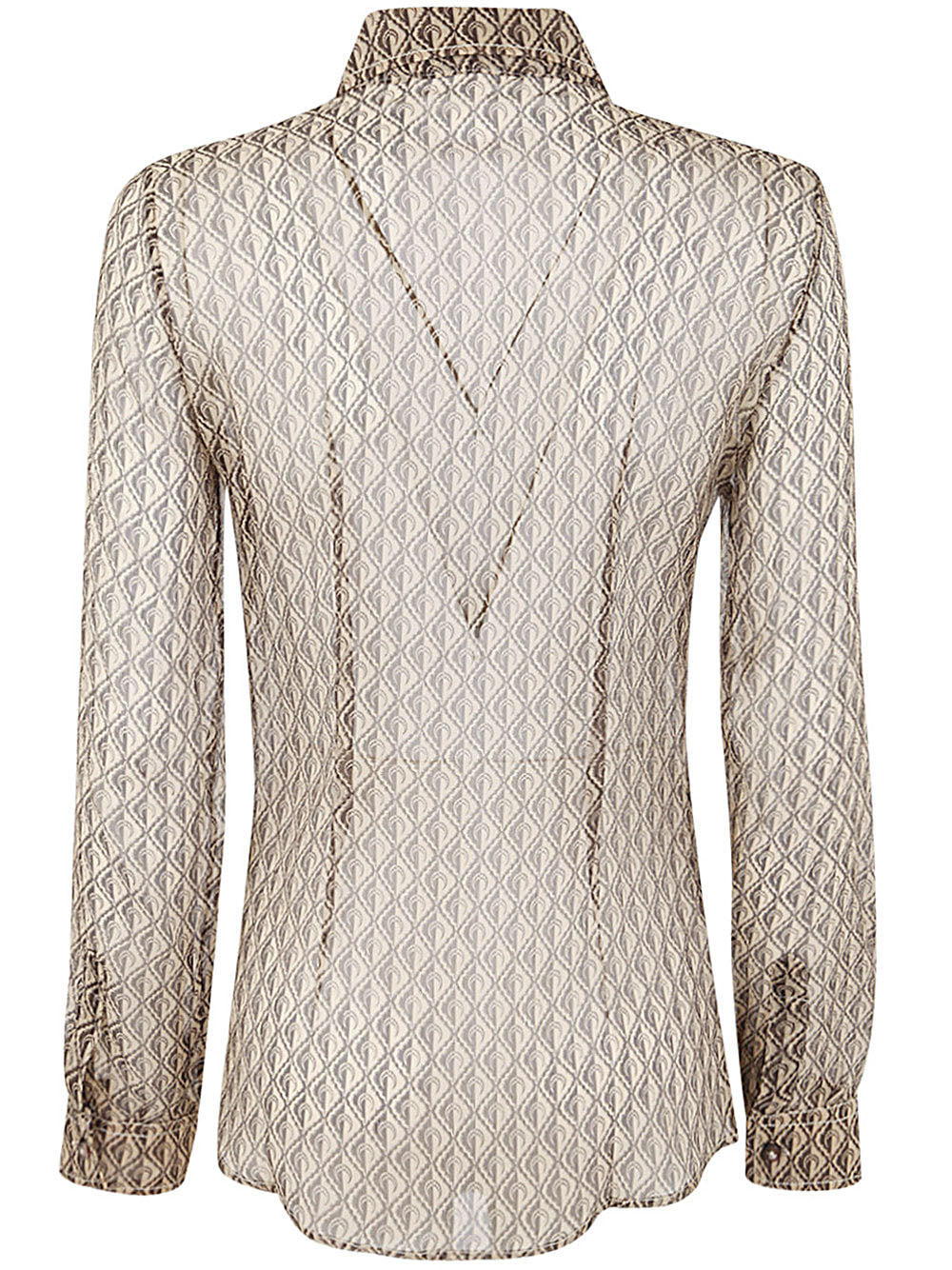 MARINE SERRE Silk Crepon Button-Up Blouse