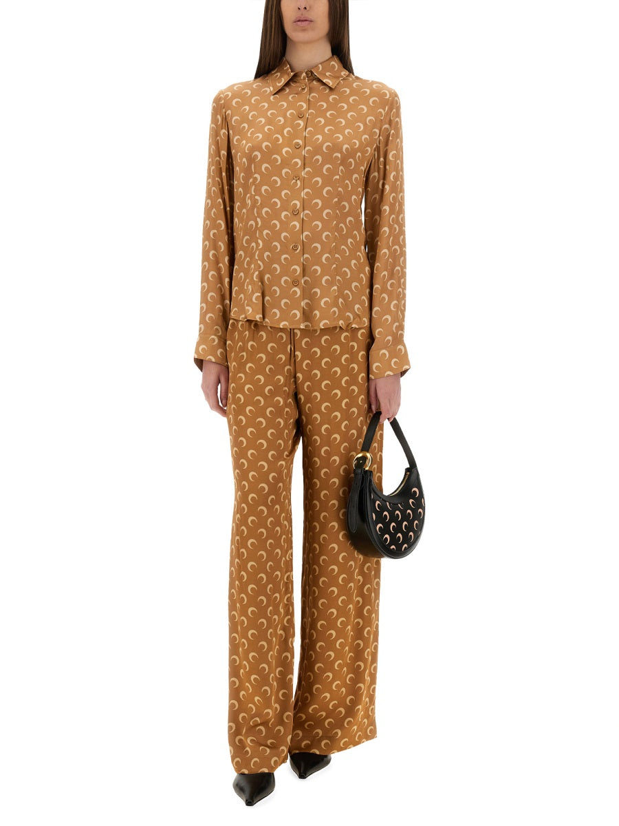 MARINE SERRE Relaxed Fit Satin Shirt - Size 36