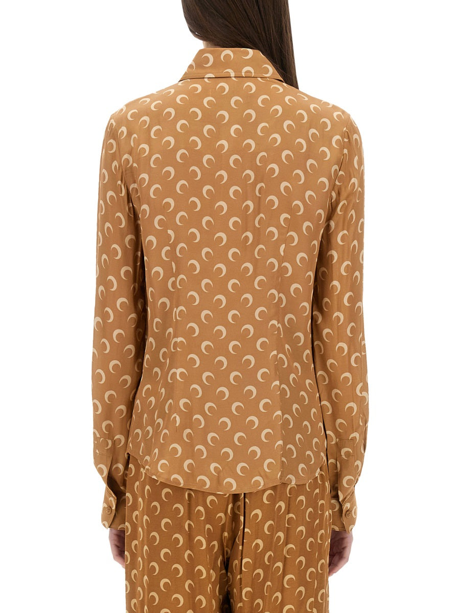 MARINE SERRE Relaxed Fit Satin Shirt - Size 36