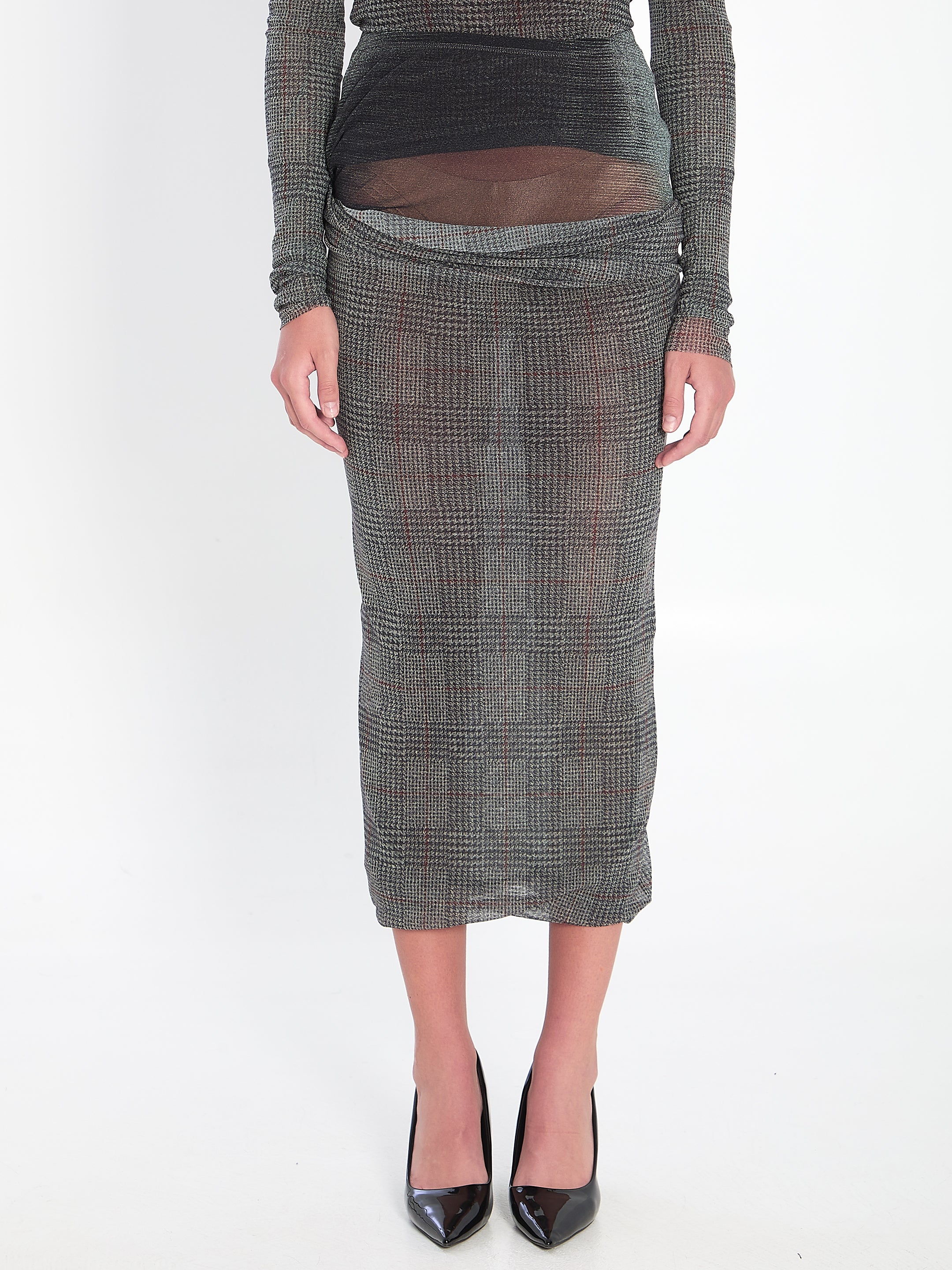 JEAN PAUL GAULTIER Body Shadow and Prince of Wales Mini Skirt