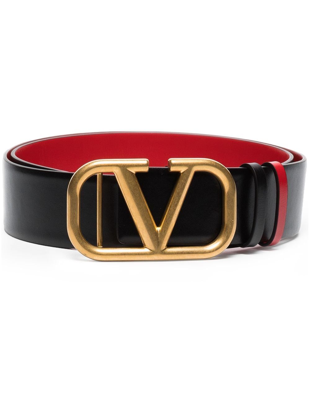 VALENTINO VLOGO Signature Reversible Leather Belt - 4 cm Height