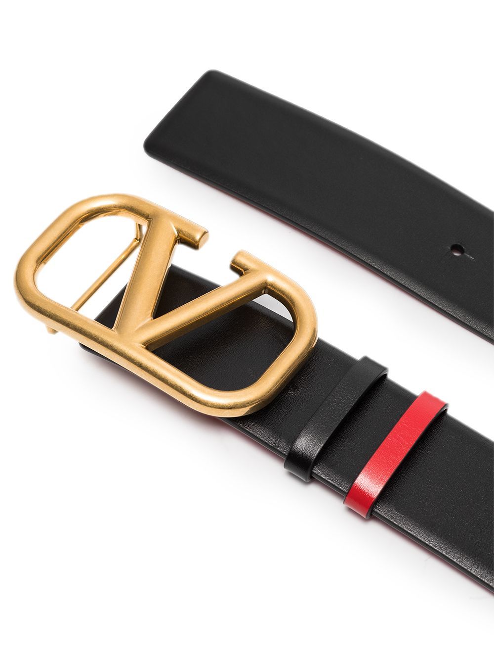 VALENTINO VLOGO Signature Reversible Leather Belt - 4 cm Height