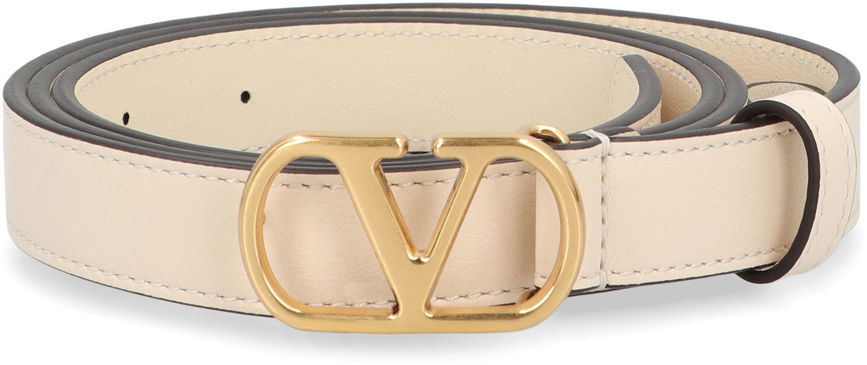 VALENTINO GARAVANI Signature Leather Belt - 2 CM Height, 4.5 X 2.5 CM Buckle