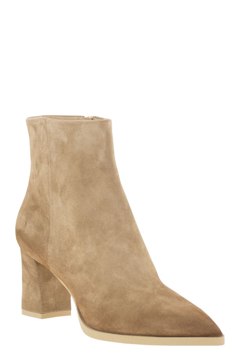 SANTONI Mid-Heel Suede Ankle Boots - 6.5 cm