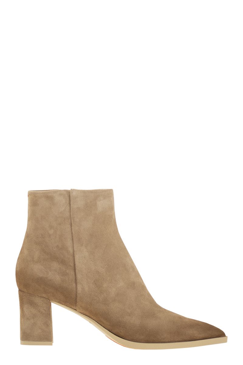 SANTONI Mid-Heel Suede Ankle Boots - 6.5 cm