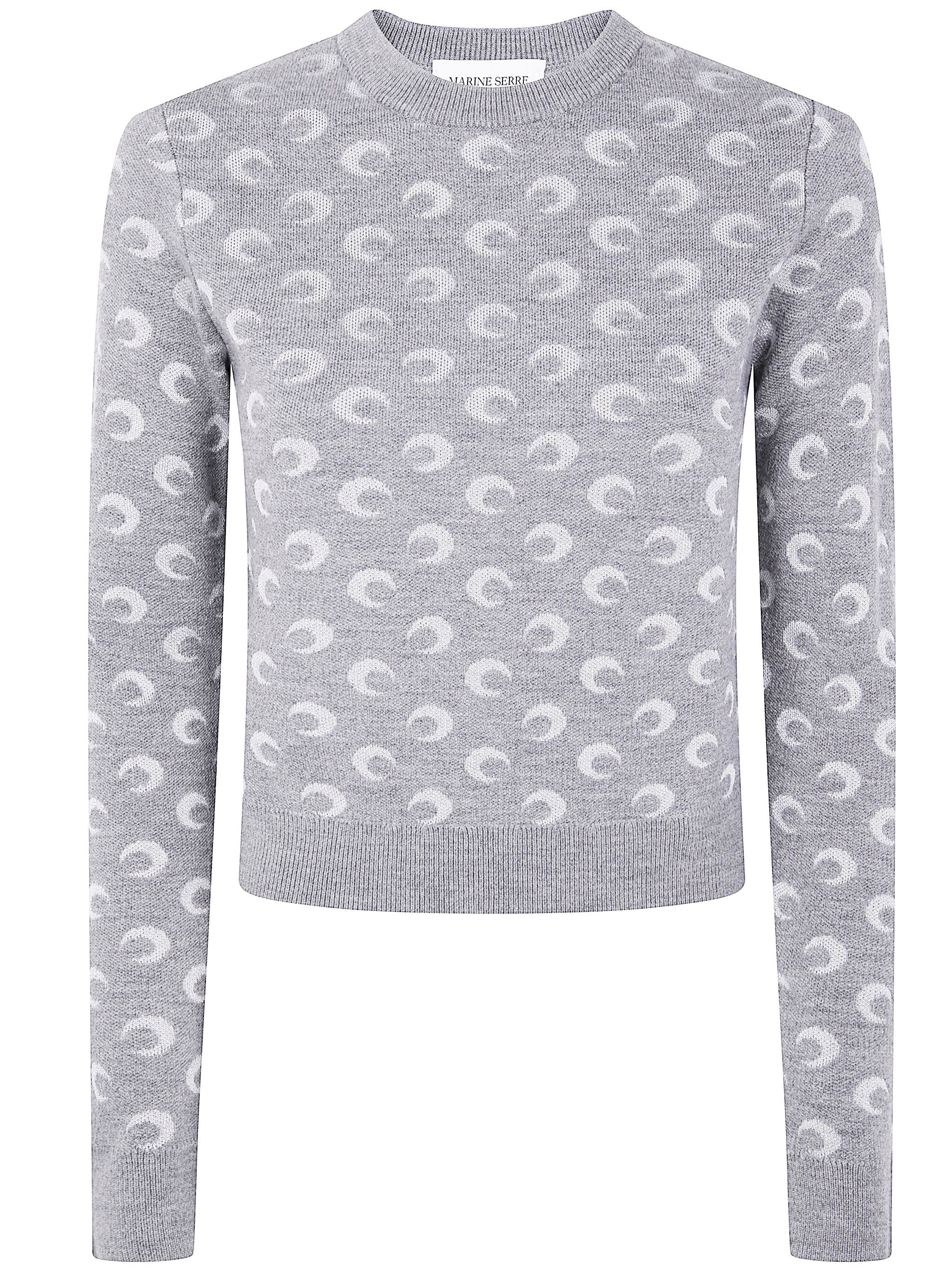MARINE SERRE Fitted Moon Jacquard Knit Sweater