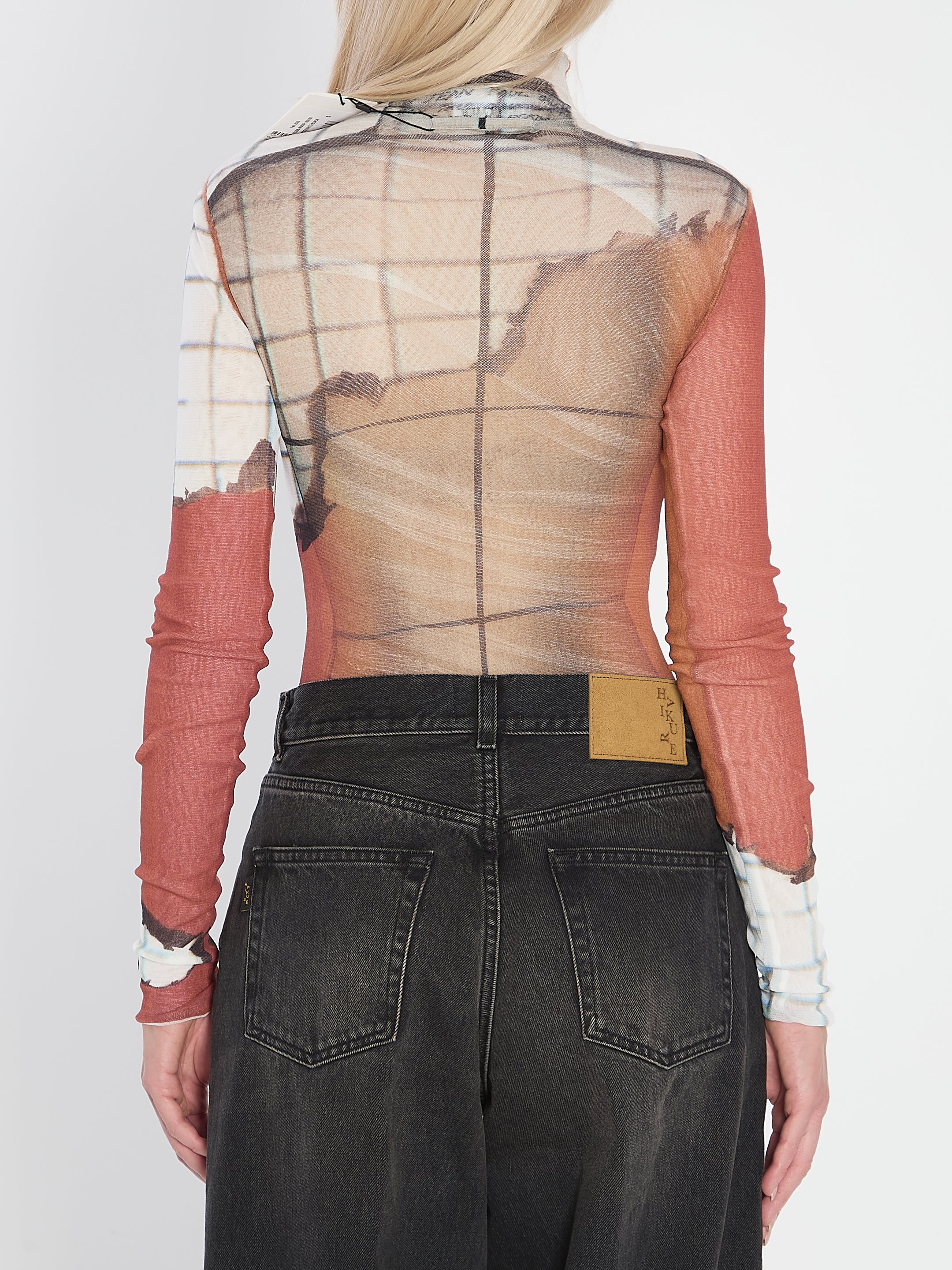 JEAN PAUL GAULTIER Fire Print Slim Fit Bodysuit - Size S