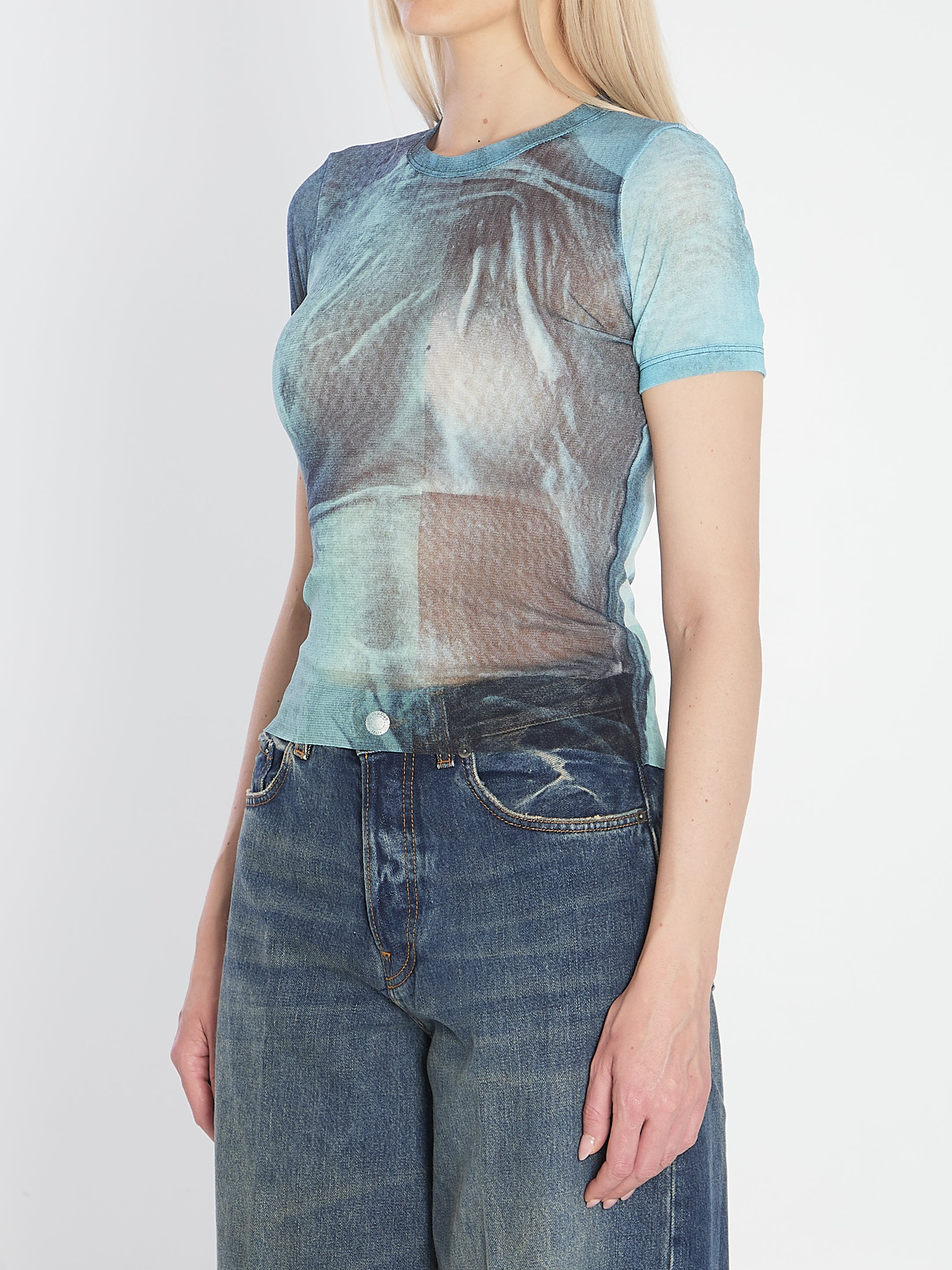 JEAN PAUL GAULTIER Water Baby Tee - Slim Fit Women's T-Shirt Size S