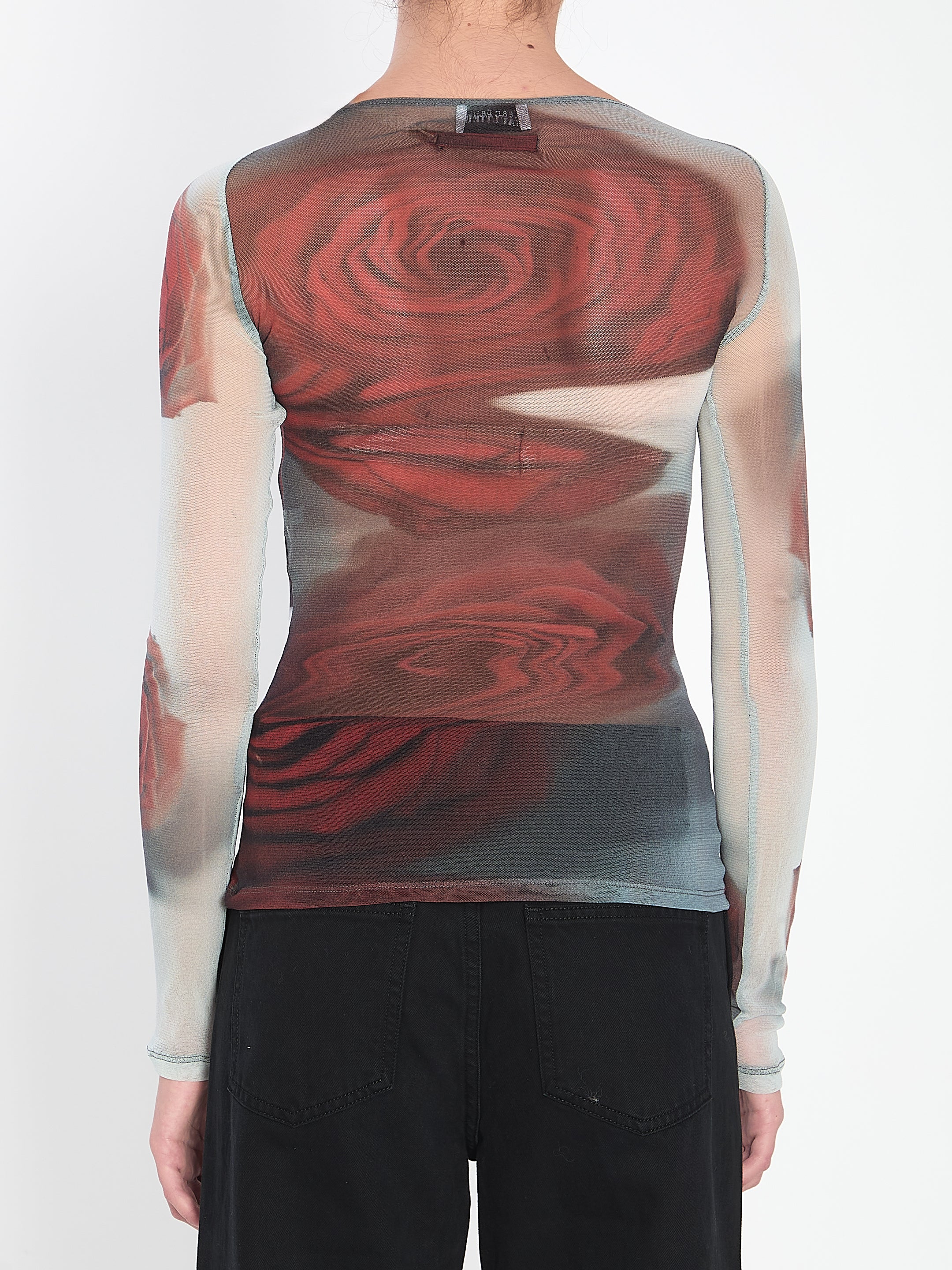 JEAN PAUL GAULTIER Blurry Roses Long Sleeve Top - Tight Fit