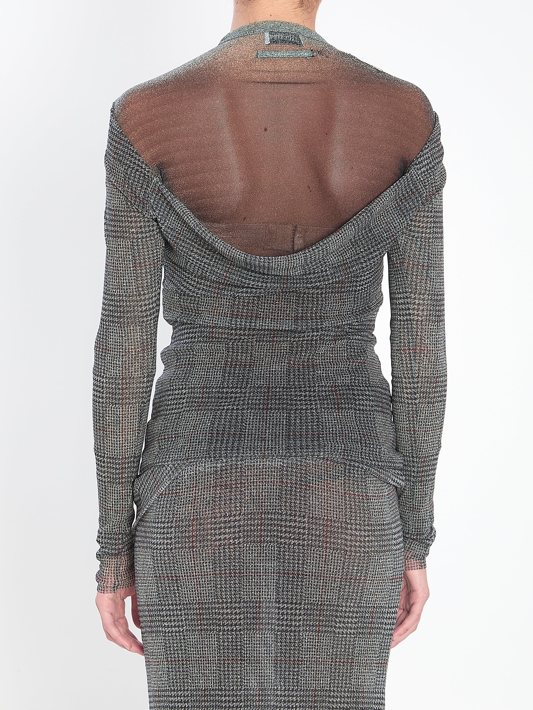 JEAN PAUL GAULTIER Body Shadow and Prince of Wales Long Sleeve Top - Tight Fit