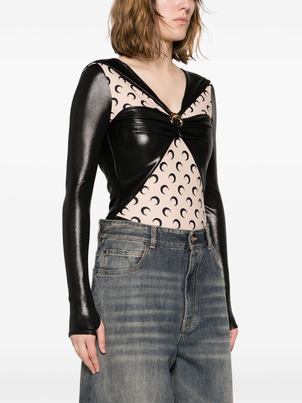 MARINE SERRE Draped Bodysuit - Slim Fit S