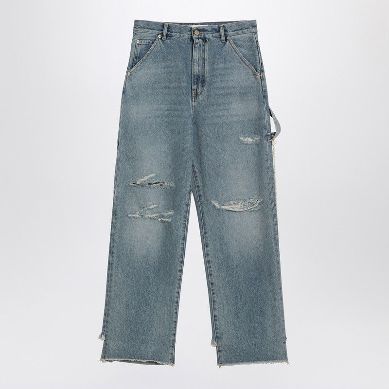 DARKPARK Women's Wide Ripped Jeans with Bead Detail