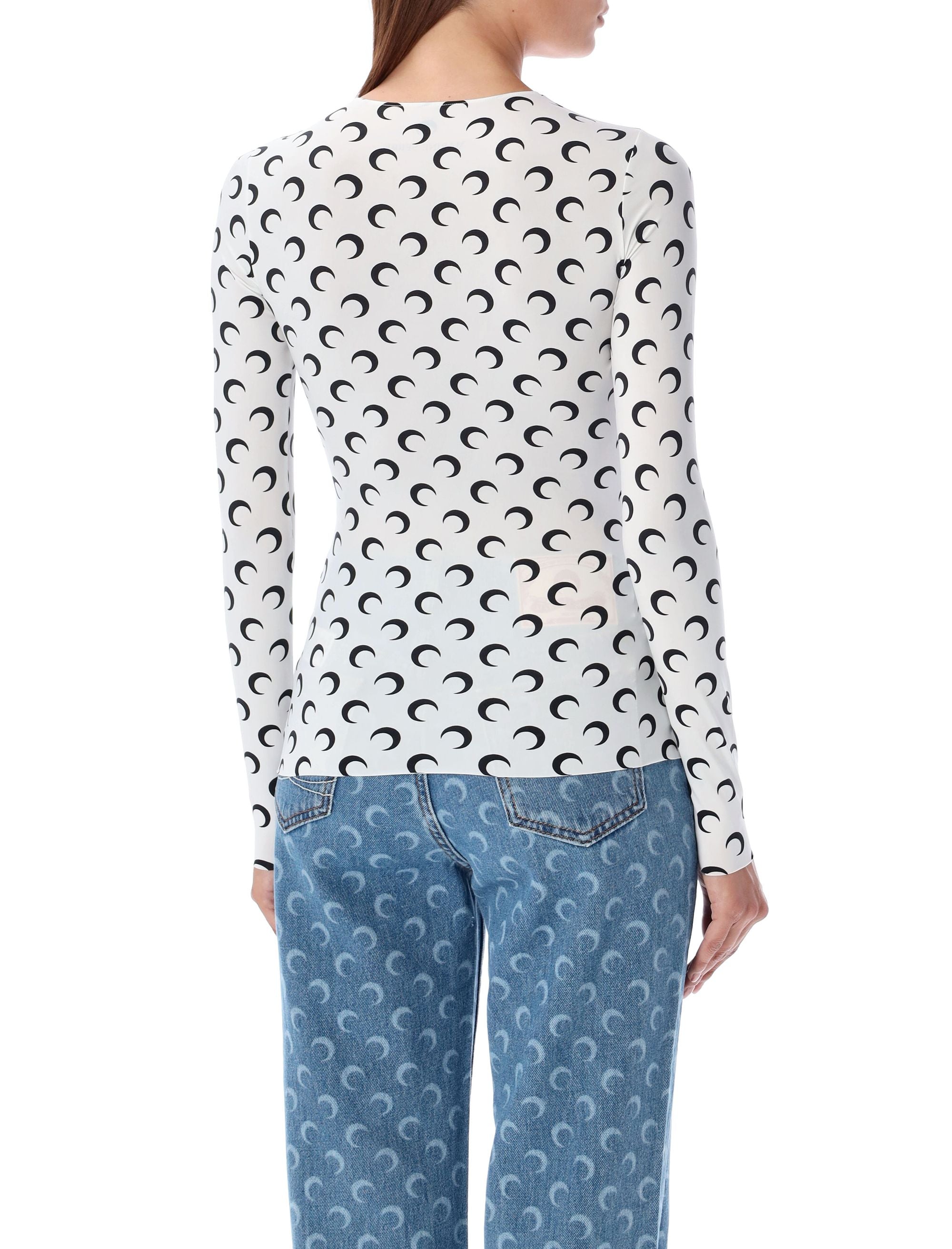 MARINE SERRE Second Skin Moon Crewneck Top - Small