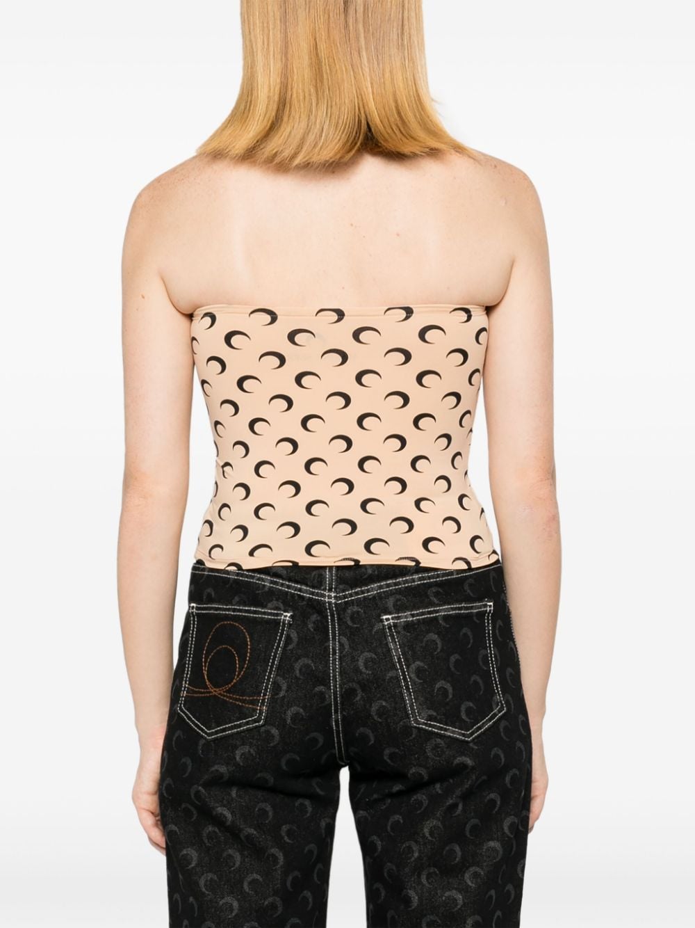 MARINE SERRE Sleeveless Tube Top With Moon Print