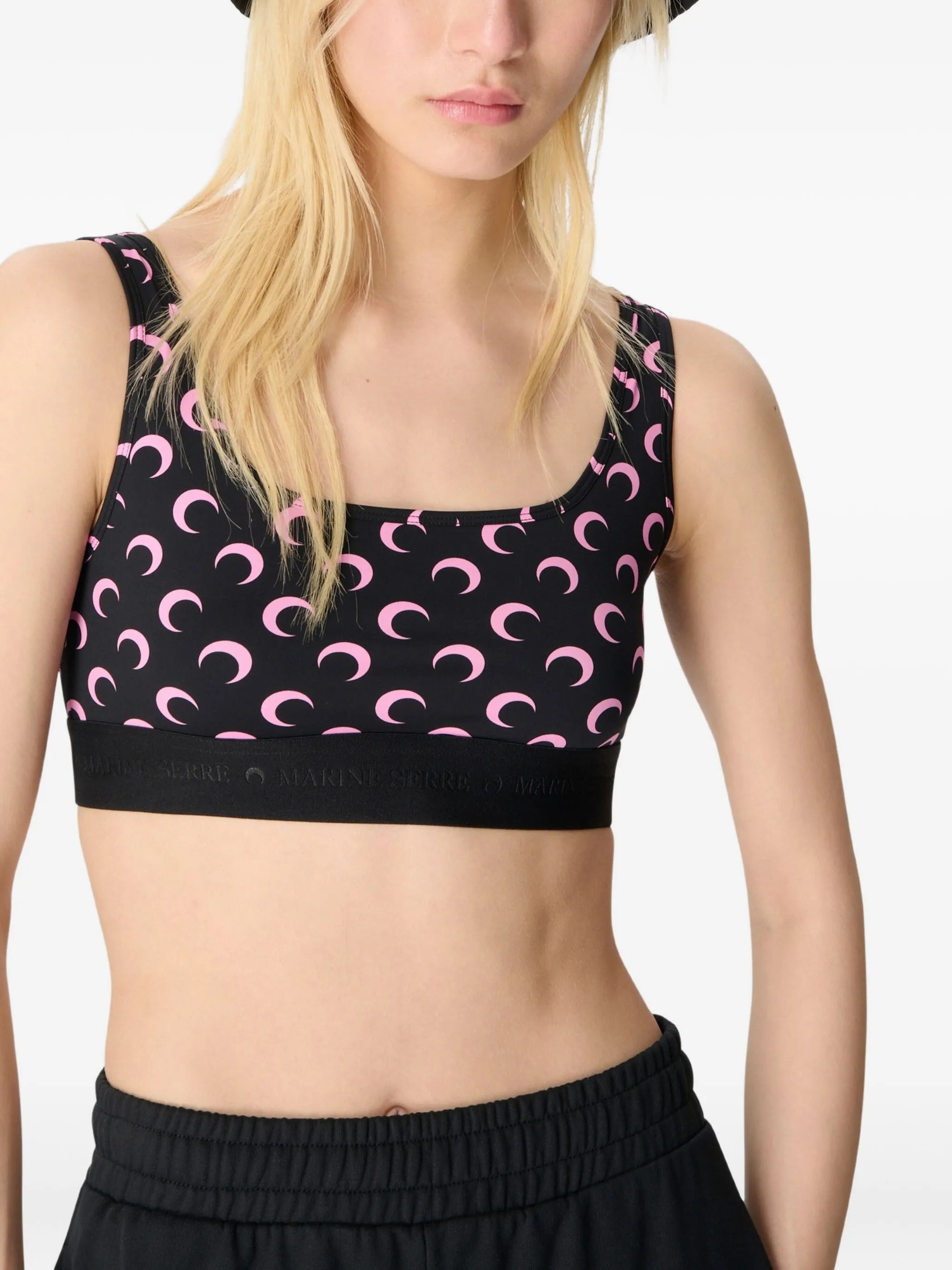 MARINE SERRE Moon Print Recycled T-Shirt Sports Bra - FW25