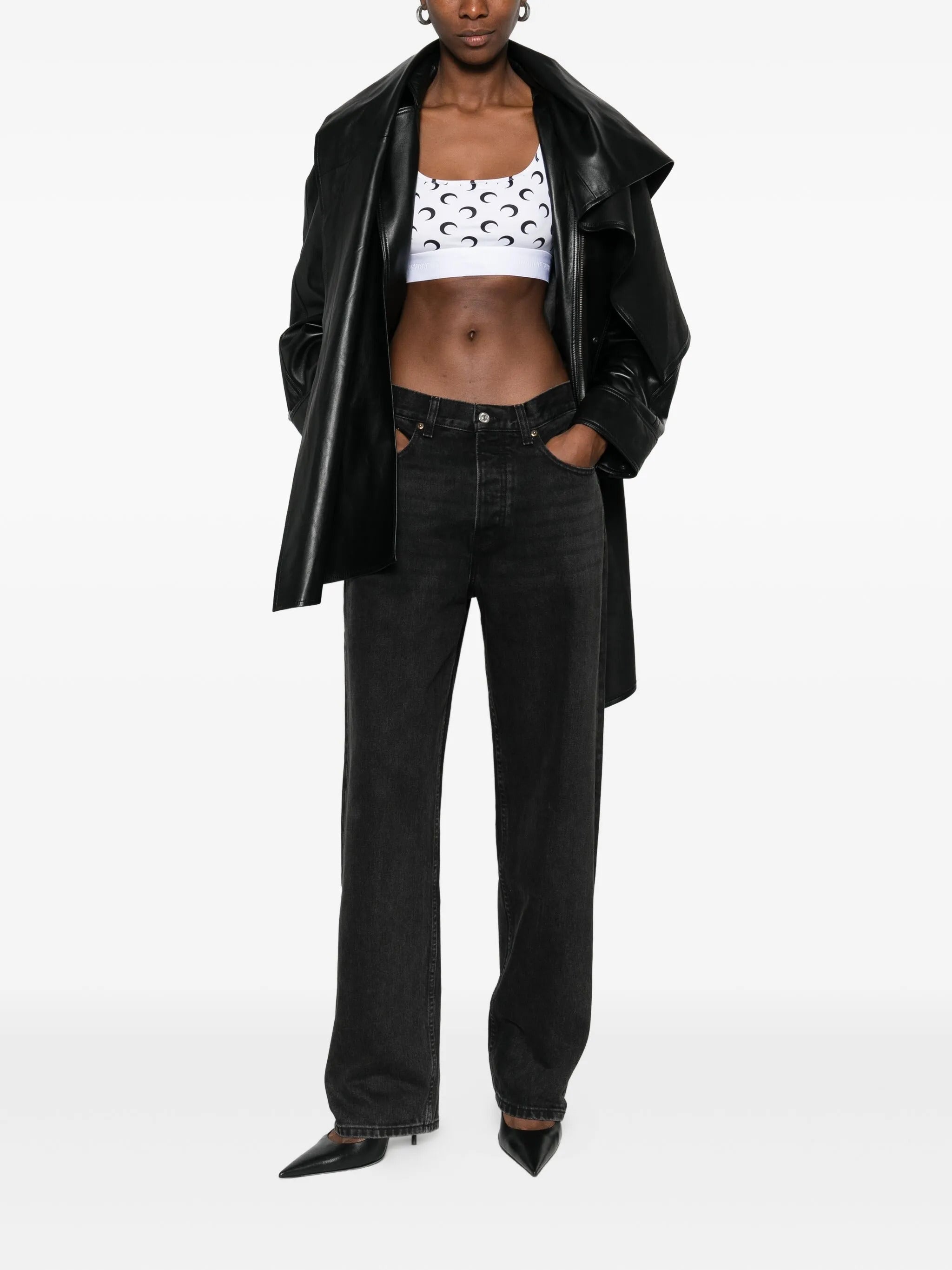 MARINE SERRE Moon Print Recycled T-Shirt Sports Bra