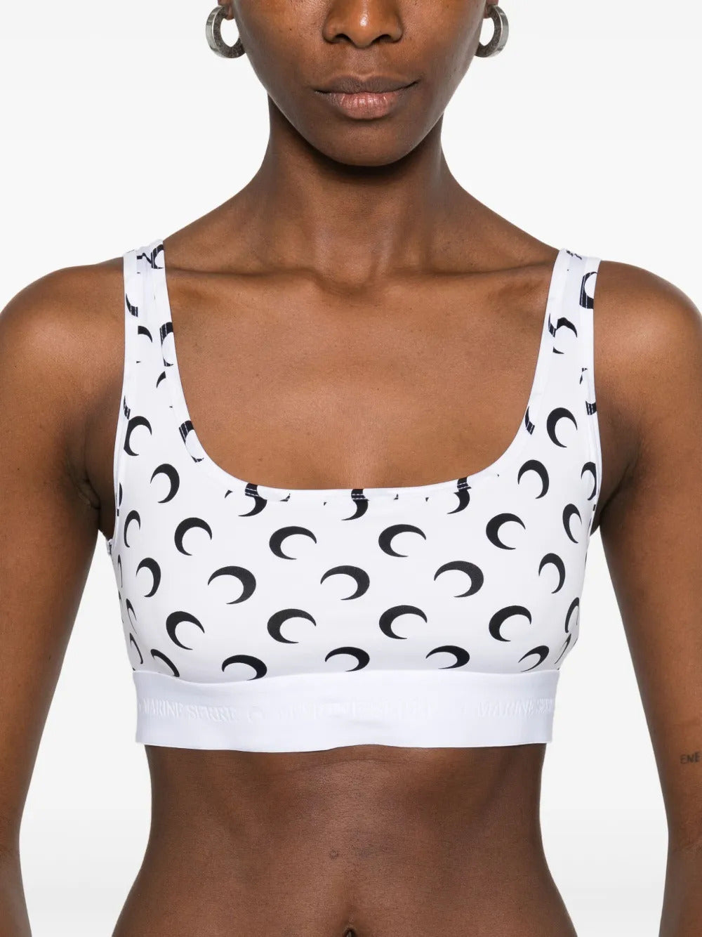 MARINE SERRE Moon Print Recycled T-Shirt Sports Bra