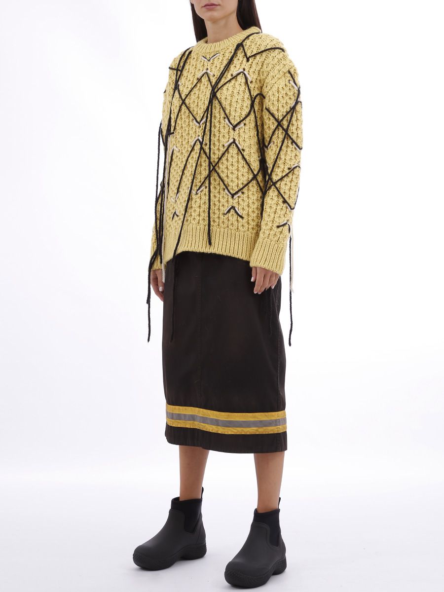 CALVIN KLEIN 205W39NYC Reflective Band Long Skirt in Size S