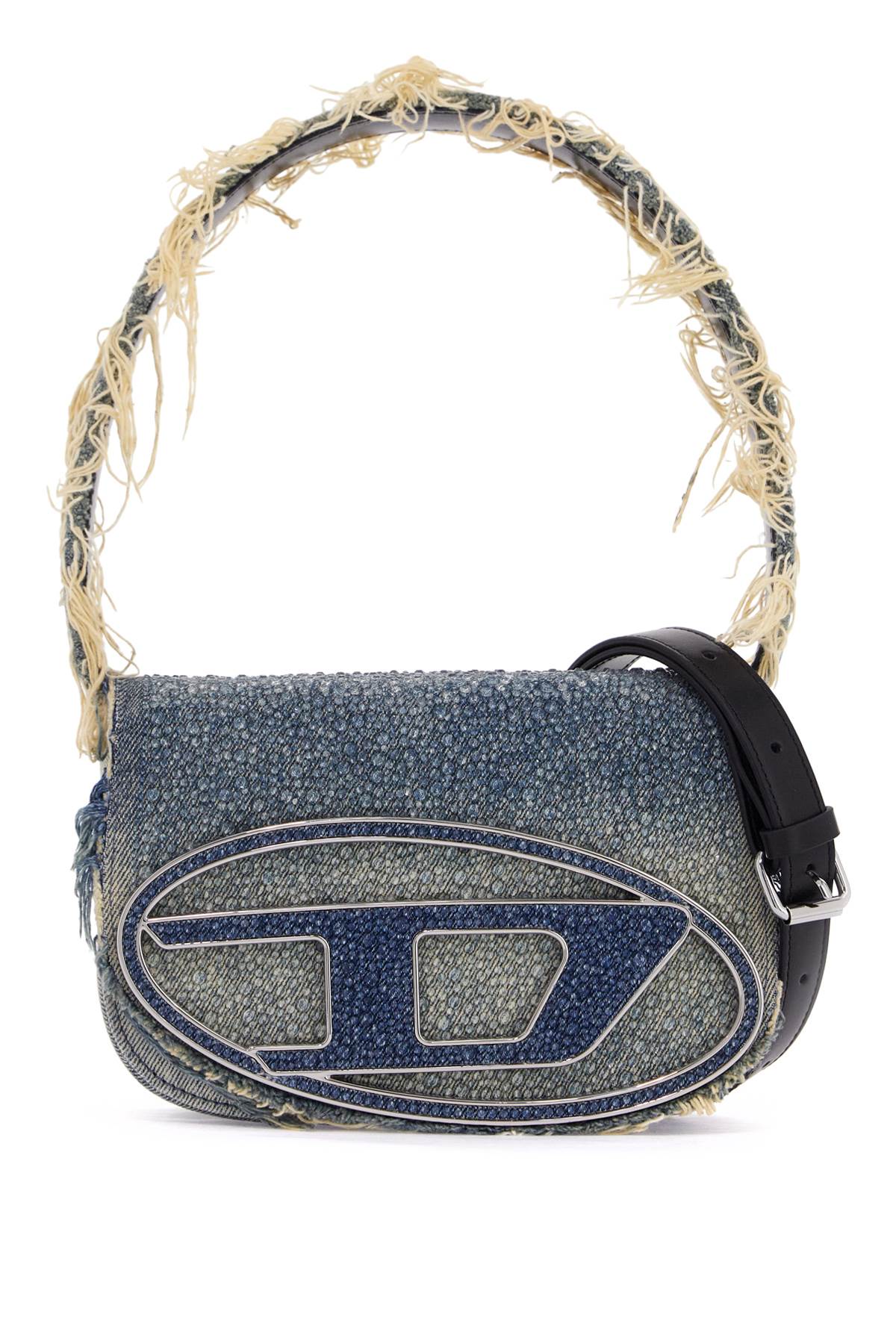 DIESEL Embellished Denim 1DR Shoulder Handbag